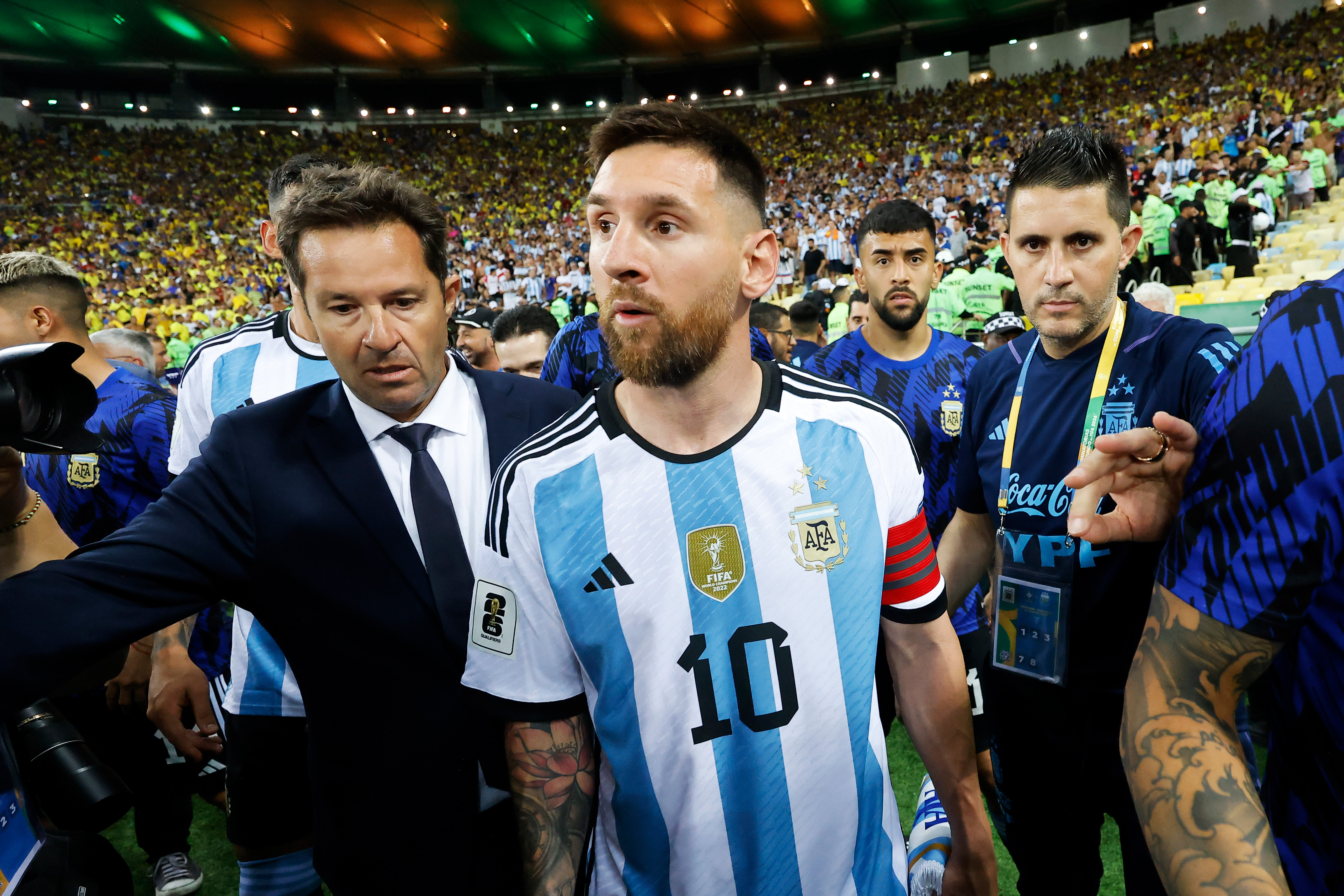 An Argentina players kicks The Adidas BRAZUCA FINAL RIO FIFA 2014 News  Photo - Getty Images