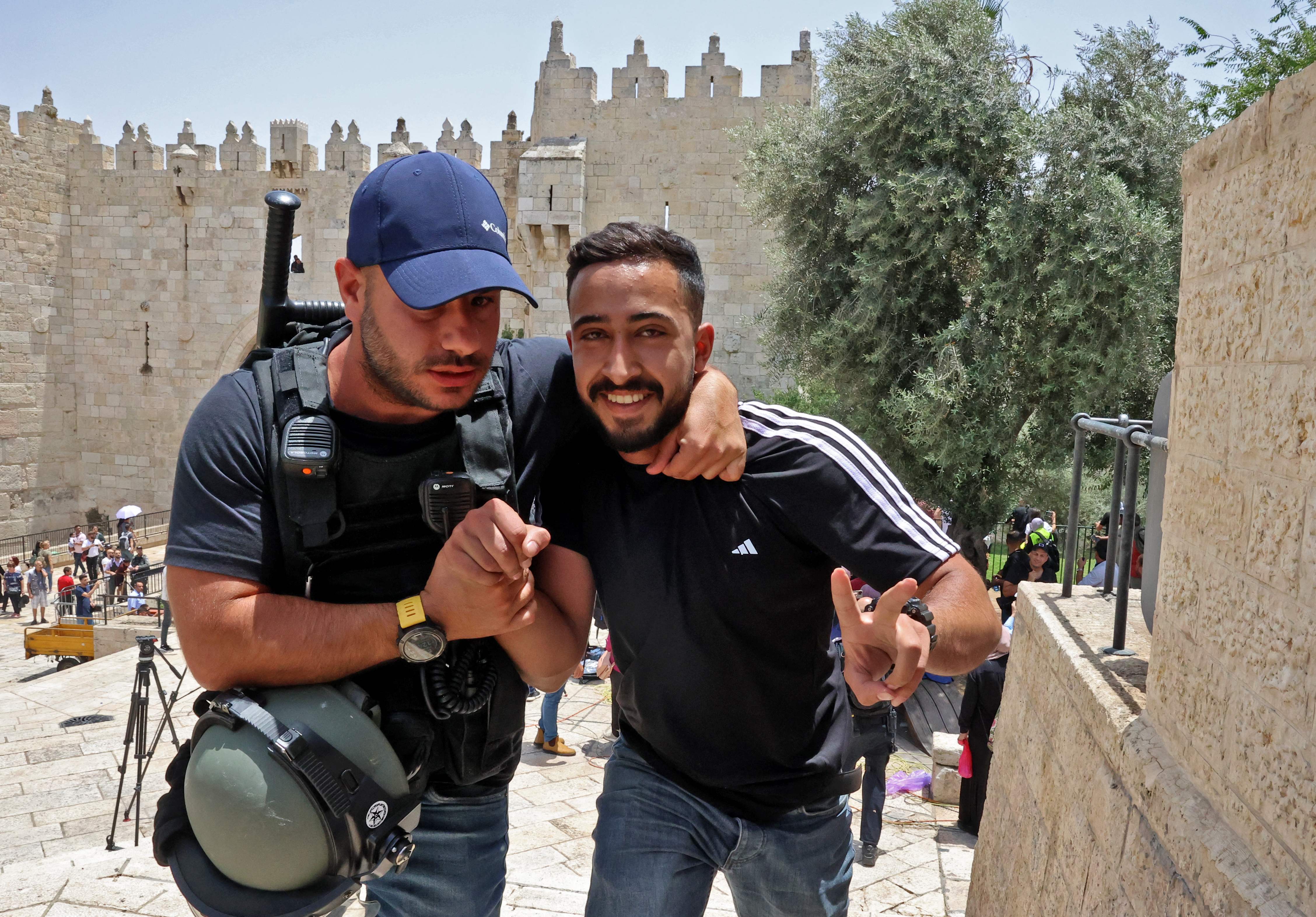 A Palestinian protester remains defiant. AFP