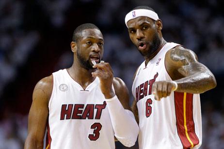 Dwyane Wade, left, and LeBron james form the core of the Miami Heat. Wilfredo Lee / AP Photo