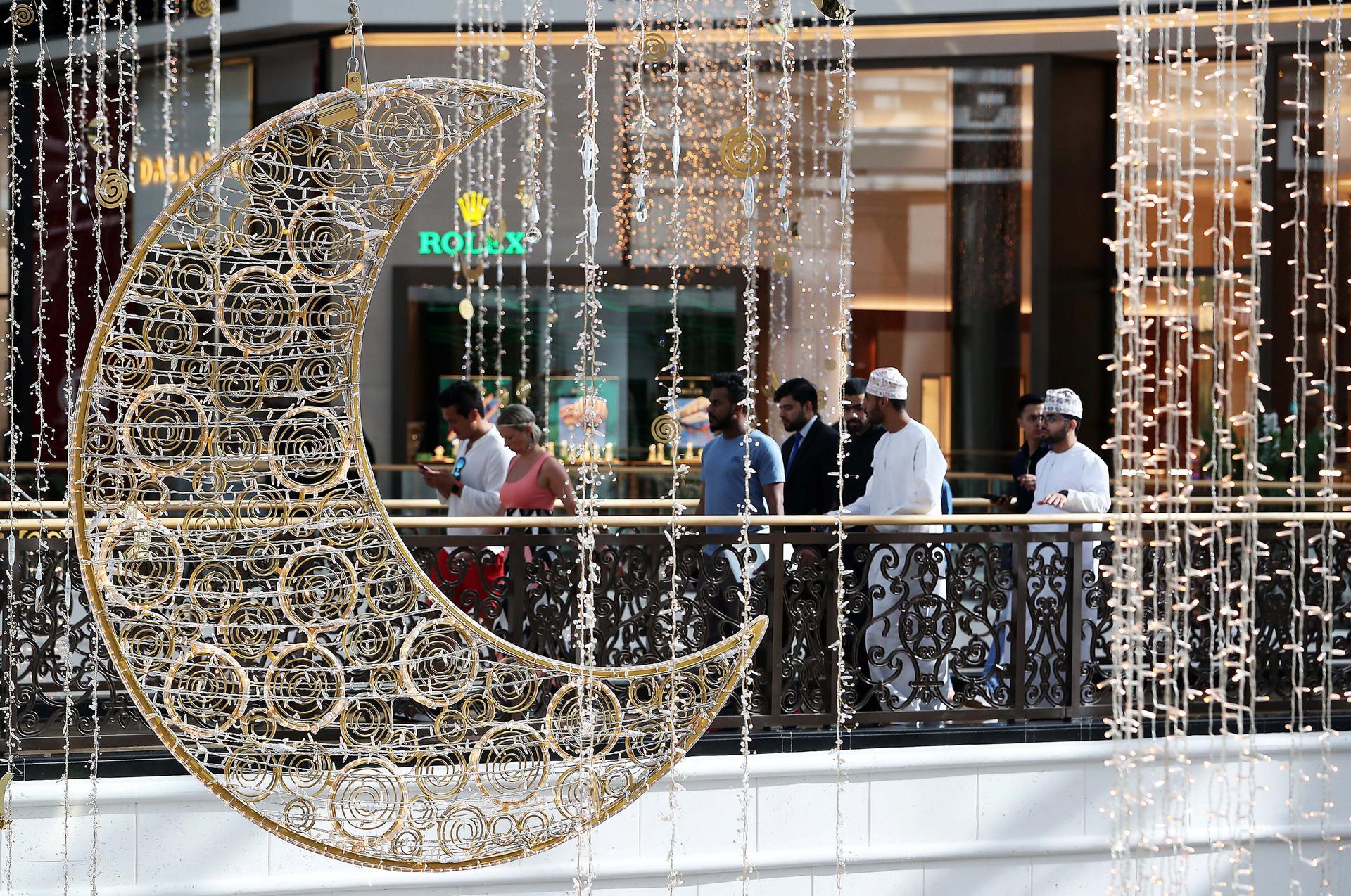 Beautiful decorations for Ramadan and Eid Al Fitr at Mall of the Emirates in Dubai. Pawan Singh / The National