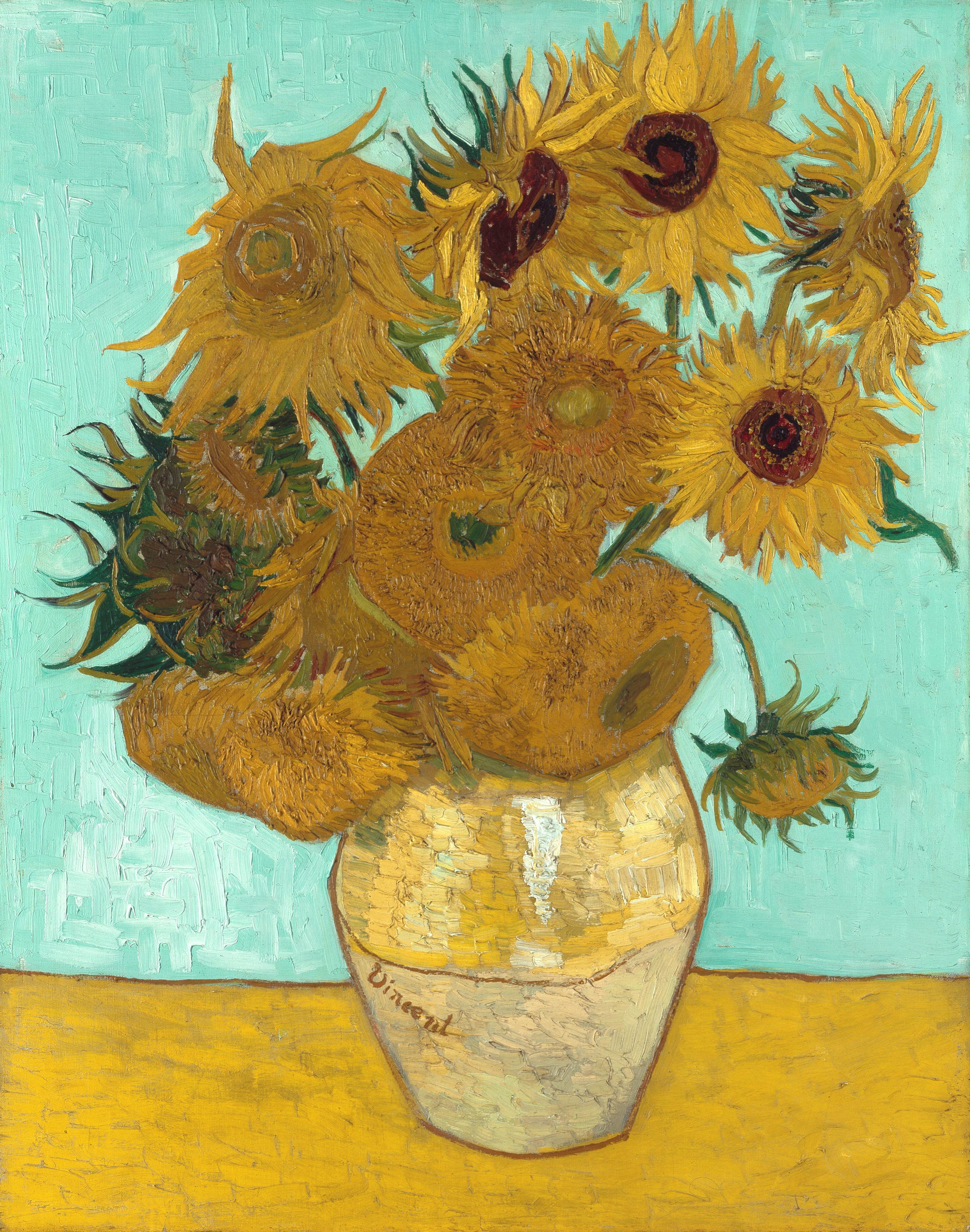 van gogh with sunflowers