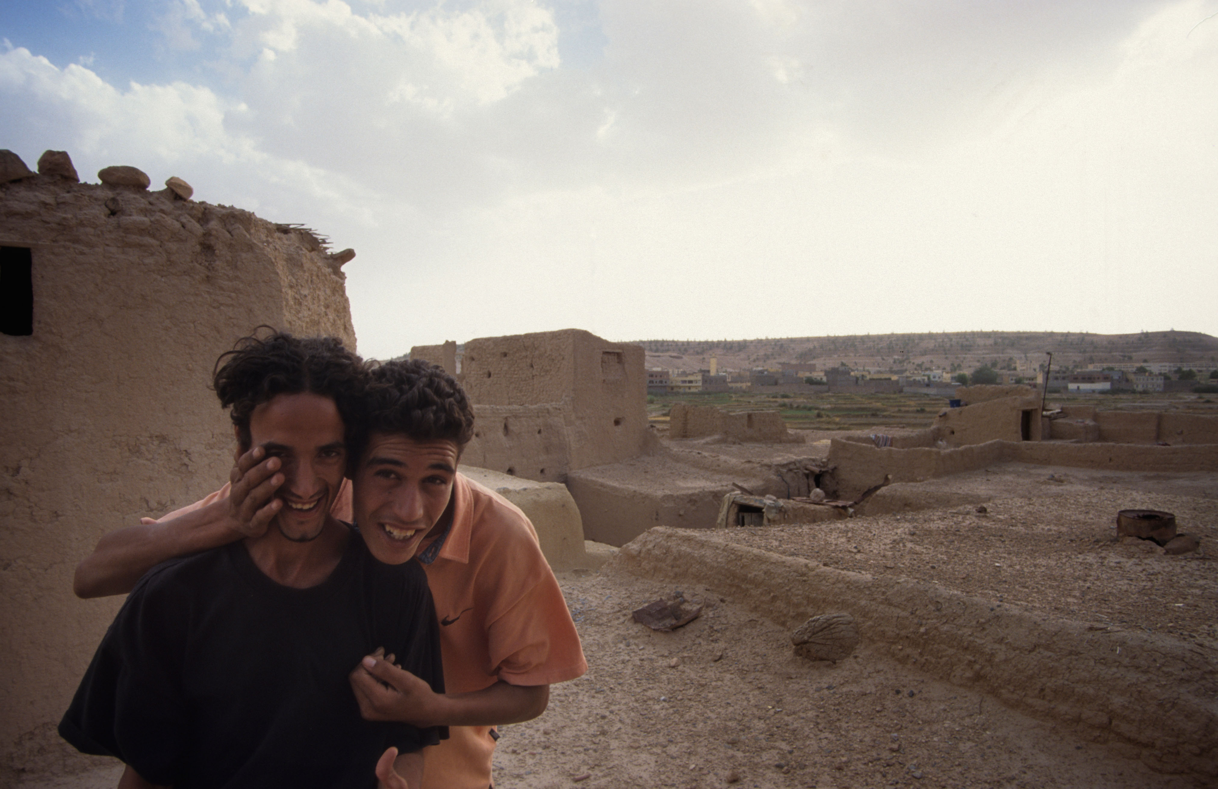 Two young men on the terrace of a kasbah in Morocco. Almost 80 per cent of young Moroccans said they believed their best days were ahead. Photo: Alamy