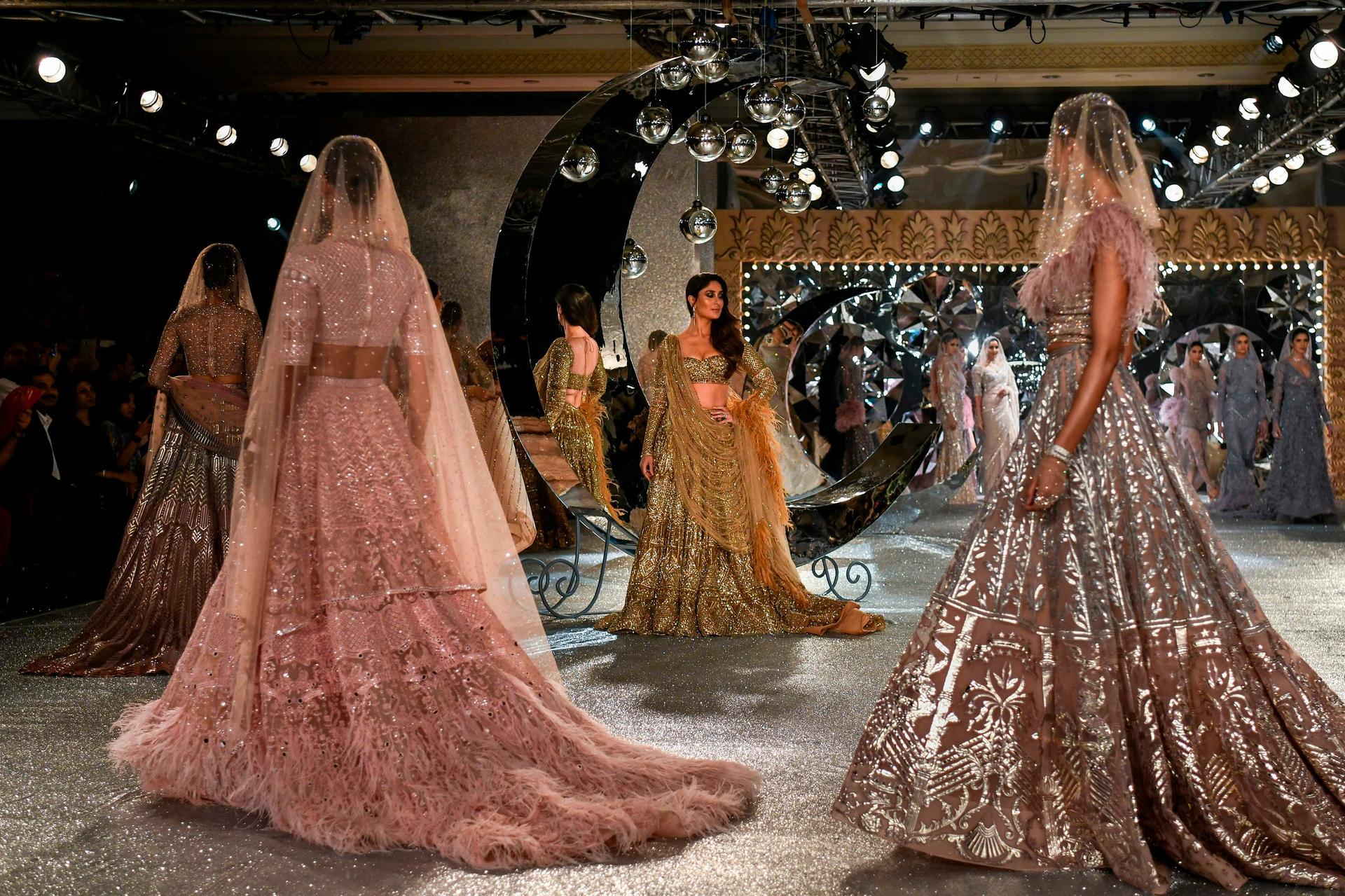 The other looks on the Falguni Shane & Peacock ramp were just as sumptuous. AFP