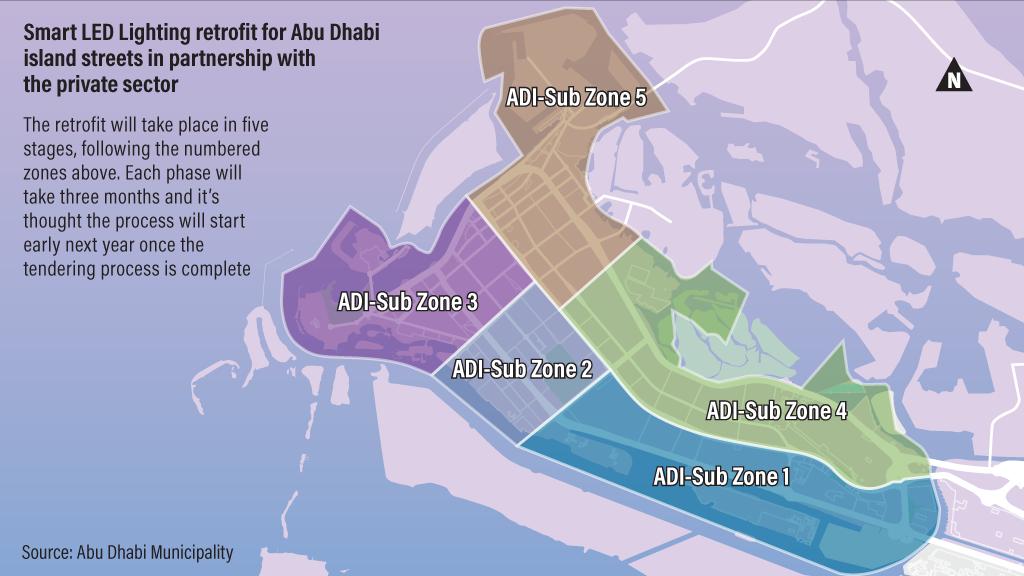 Abu Dhabi Zone Map The Big Switch: Abu Dhabi's Plan To Convert Old Lights To Leds