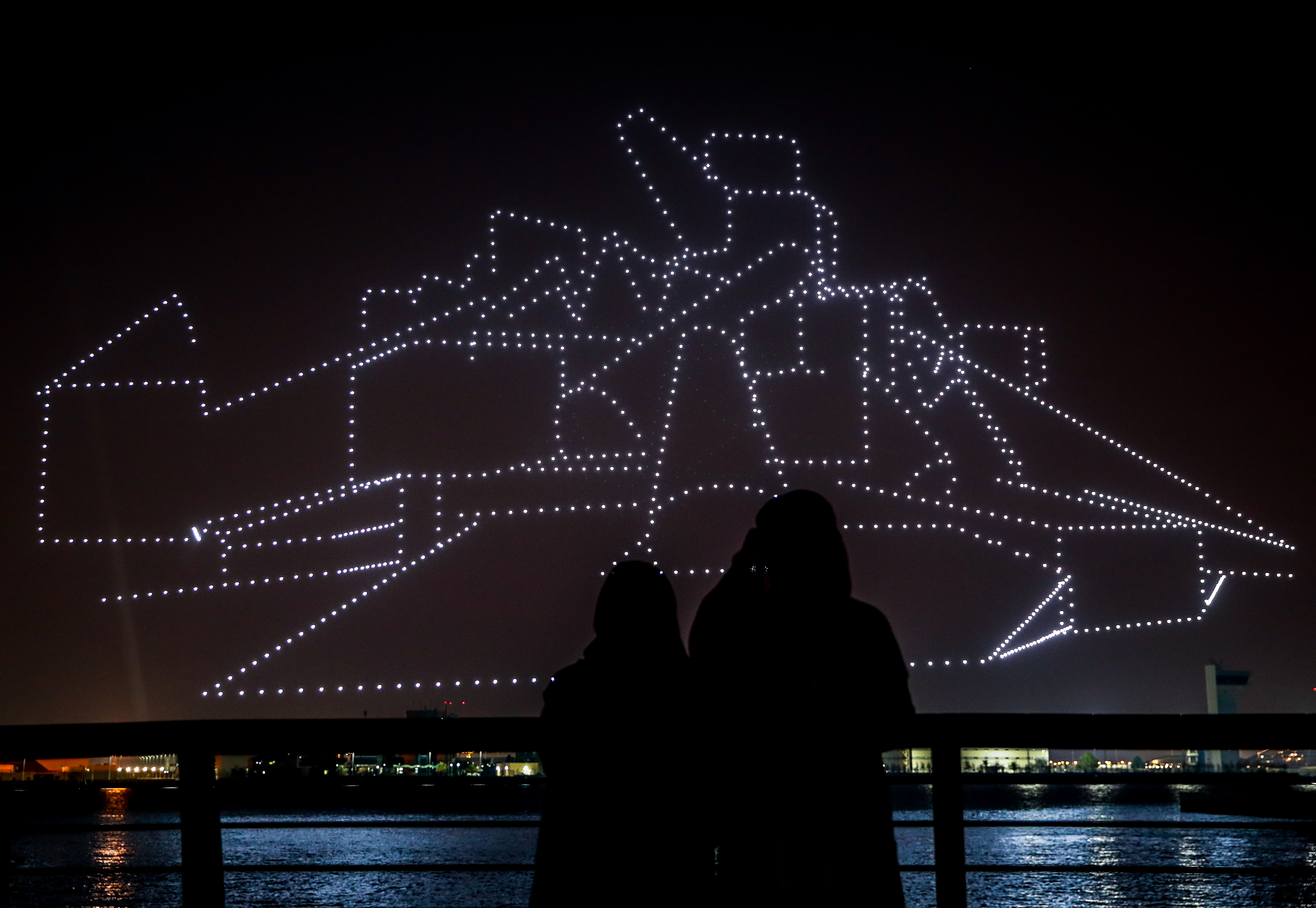 Drone show lights up the sky at Louvre Abu Dhabi