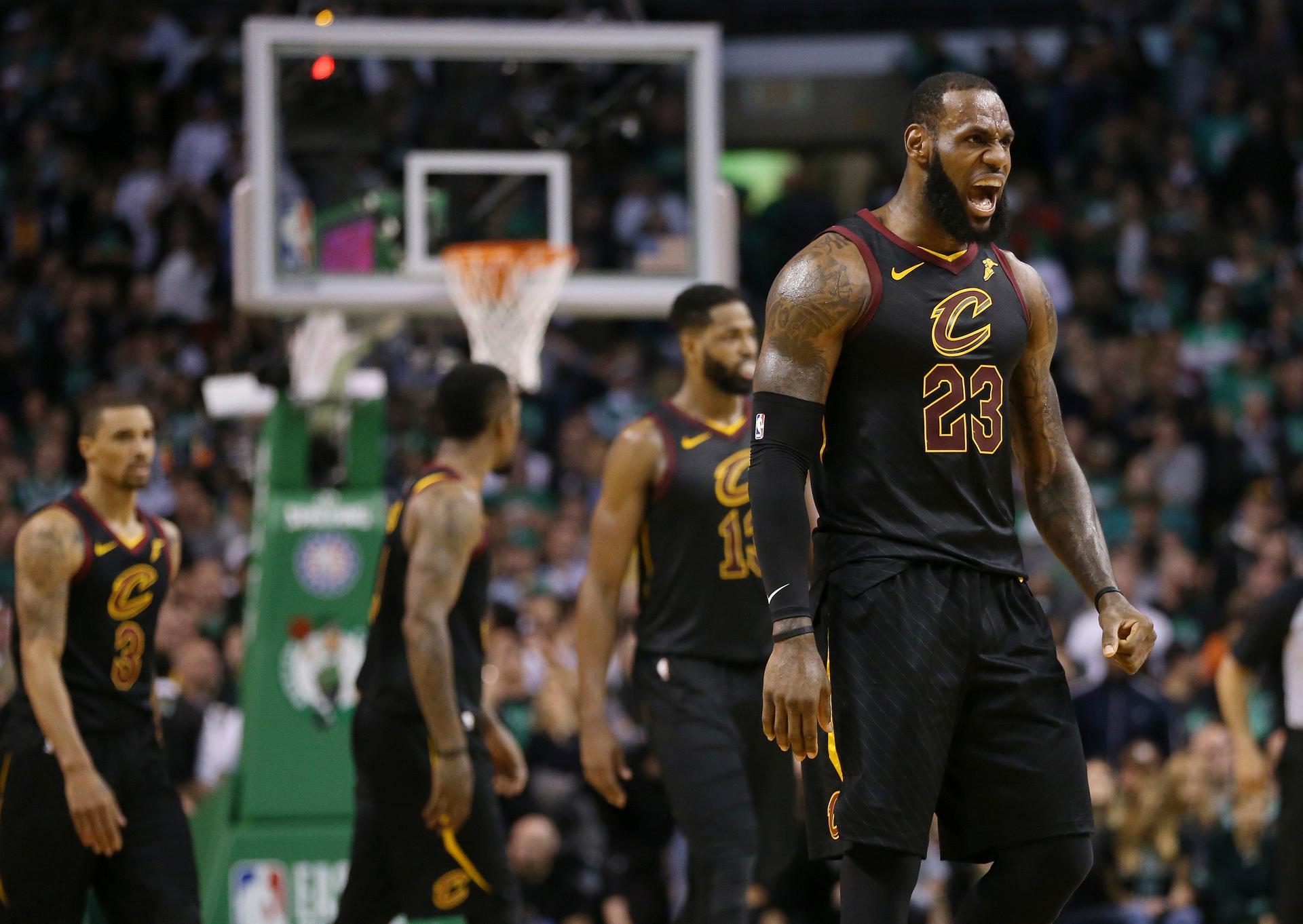 LeBron James beats Celtics, leads Cavs to 2018 NBA Finals.