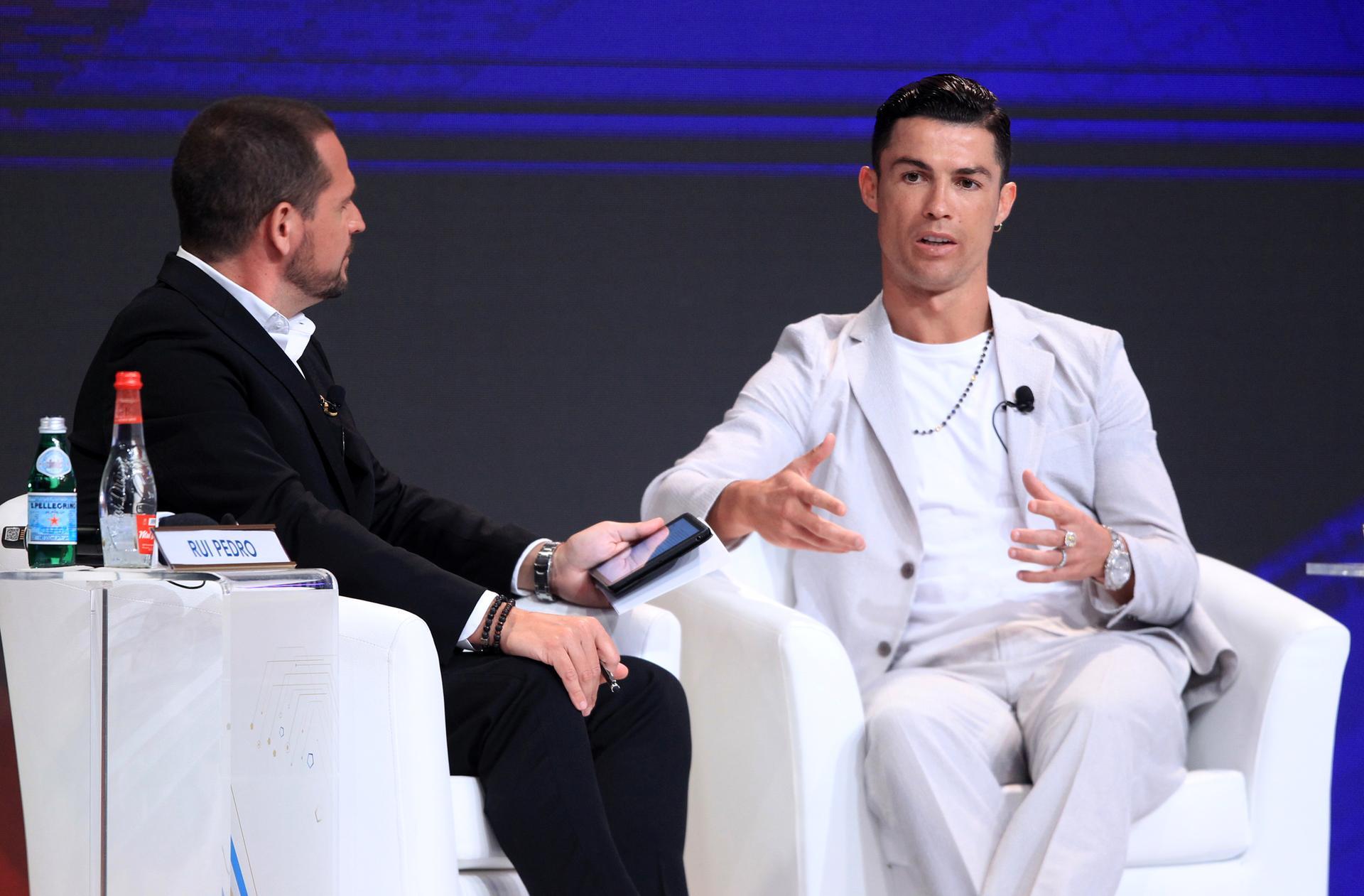 Cristiano Ronaldo drips in diamonds at Dubai sports conference