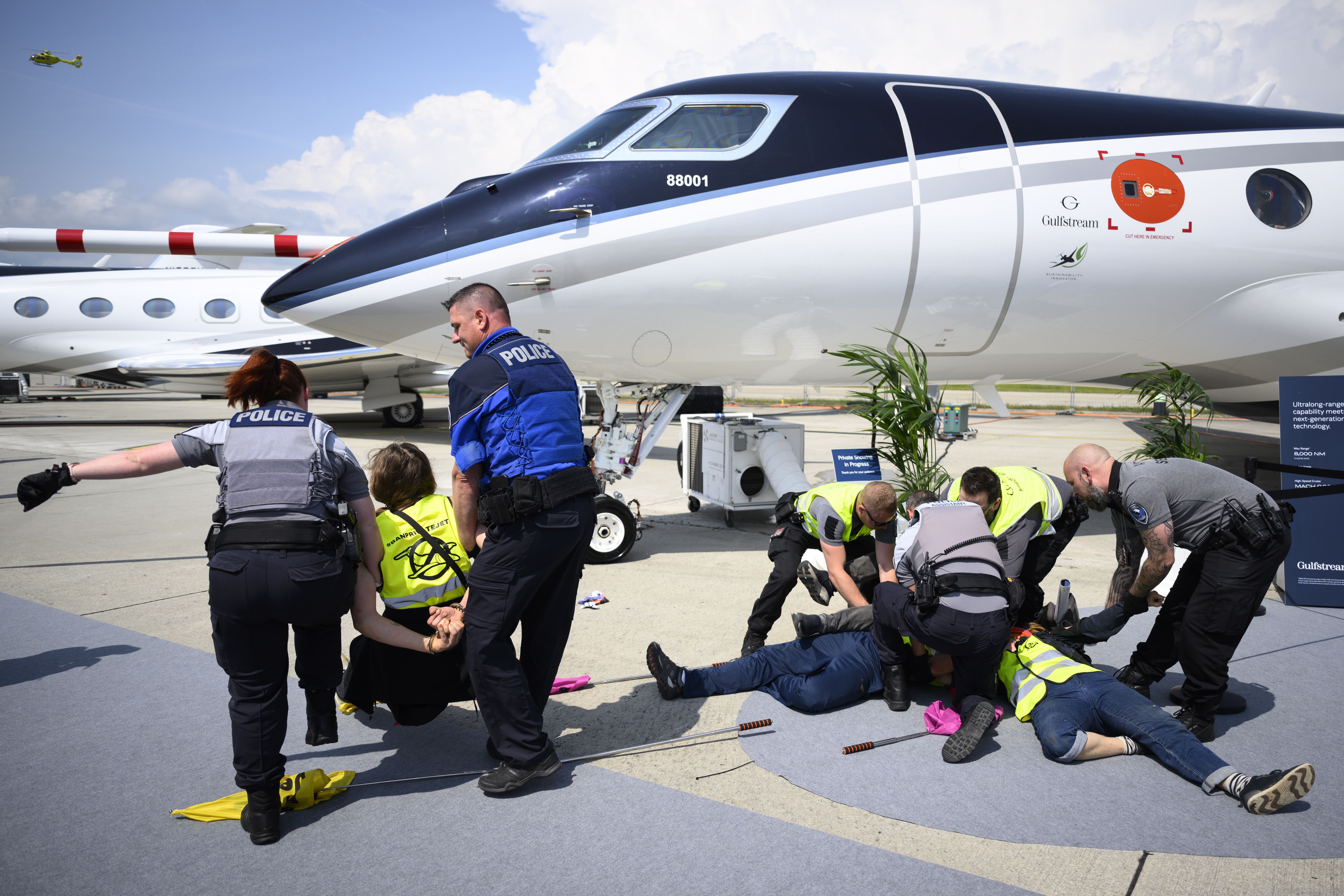 Geneva airport closed to flights as activists protest private jet fair