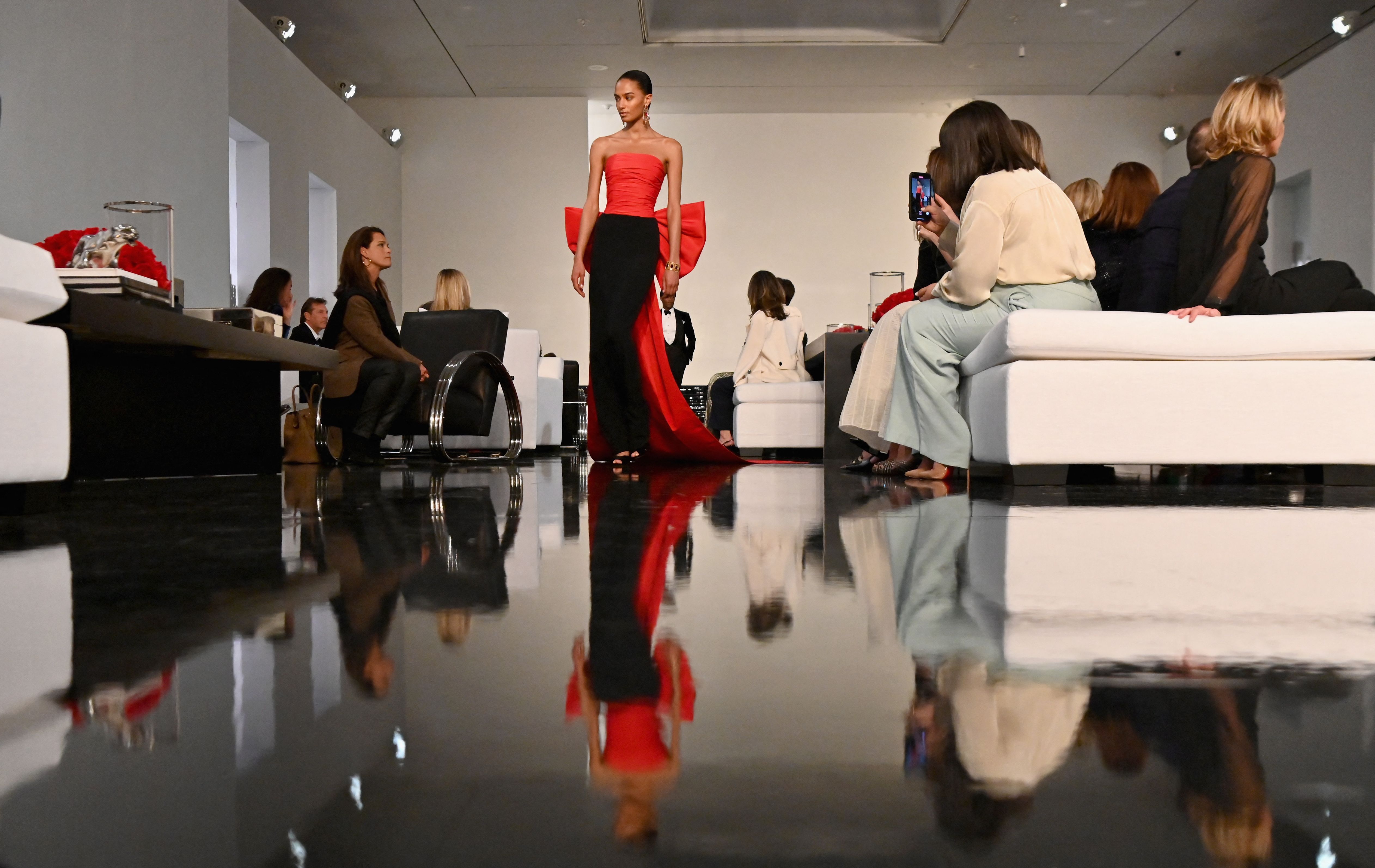 Ralph Lauren unveiled his latest collection at the Museum of Modern Art.