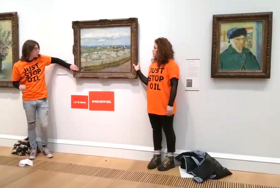 Climate Activists Glue Themselves to Paintings in Madrid Museum 