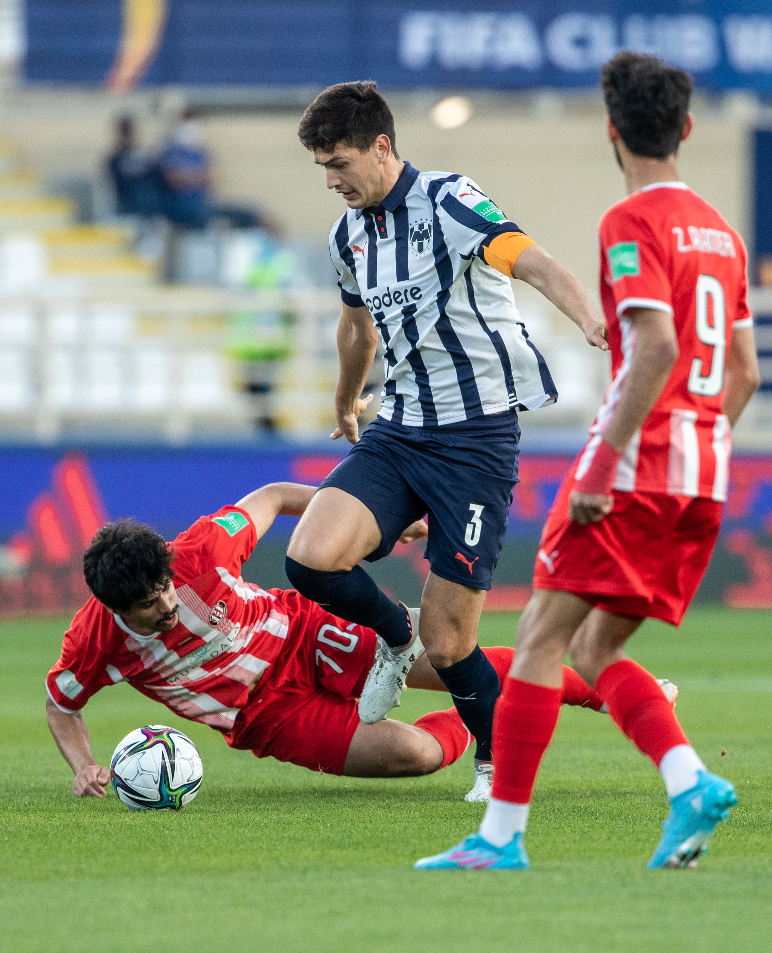 Ahmed Alattas of Al Jazira challenges Monterrey's Cesar Montes. Victor Besa / The National