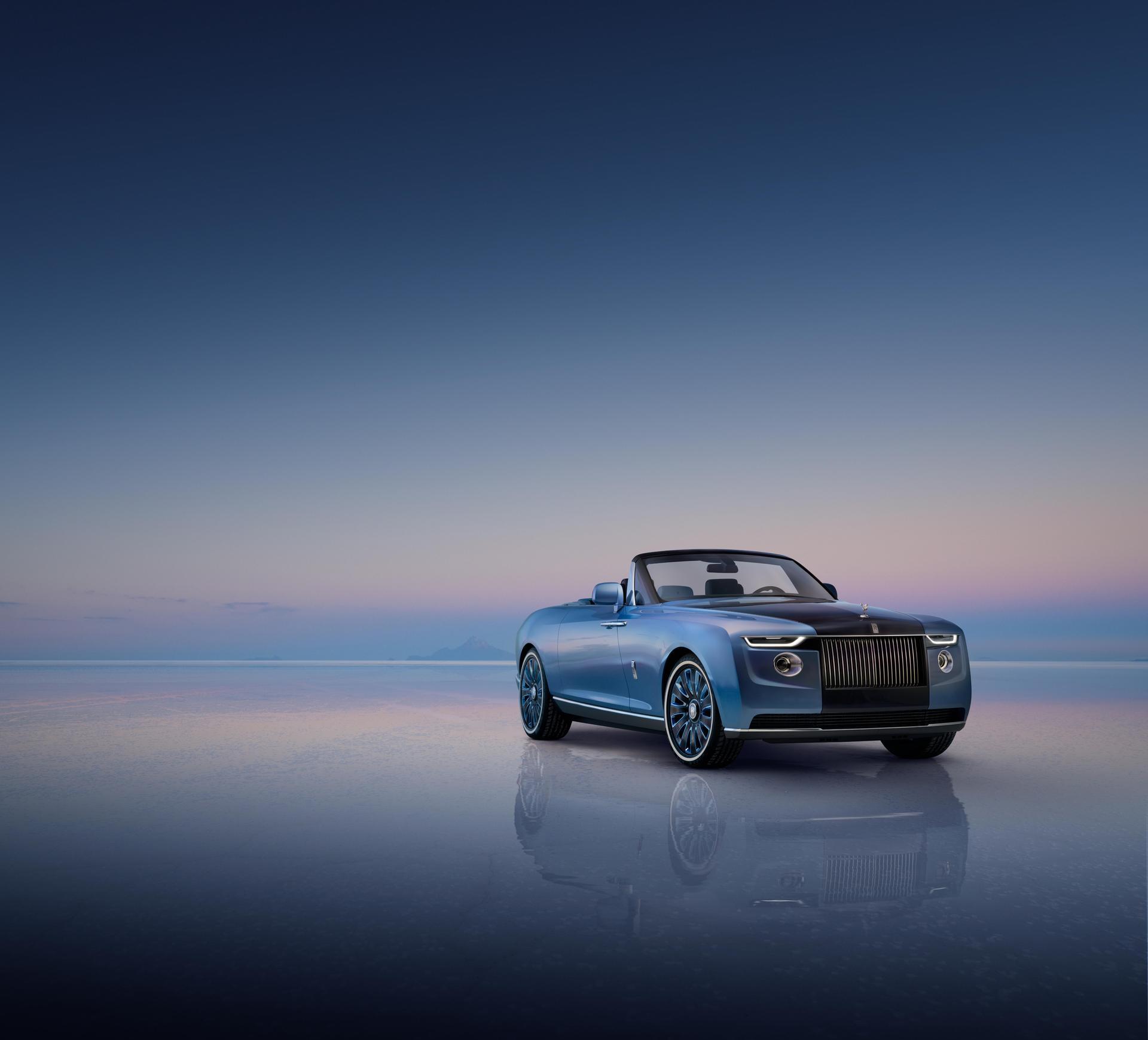 rolls-royce debuts pearl inspired 'boat tail' on the shores of