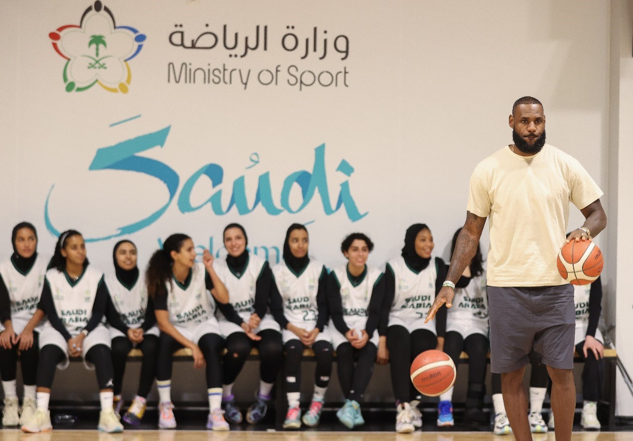 LeBron James holds basketball clinic for young fans in Saudi Arabia