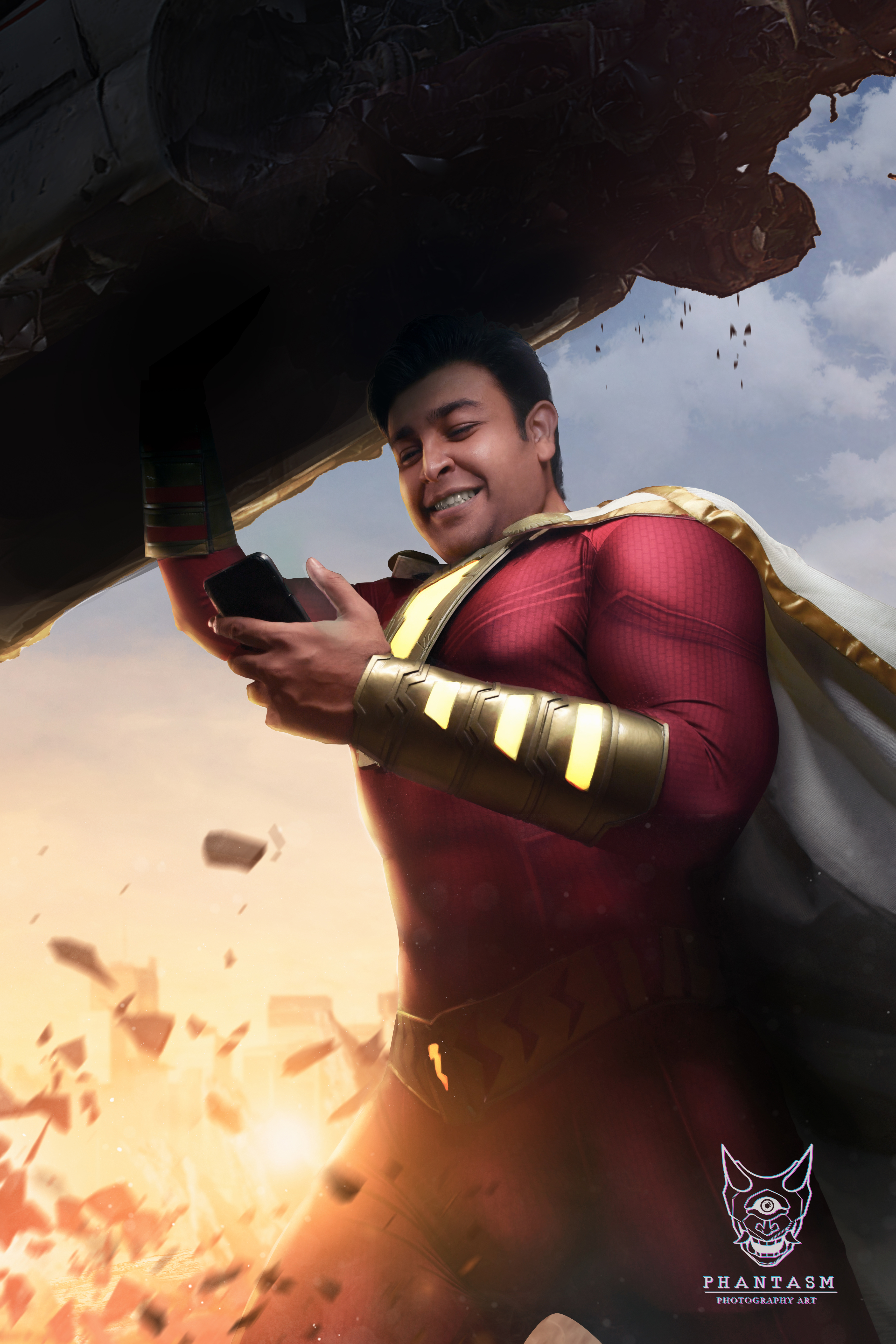 Asad Shams cosplays as Shazam.