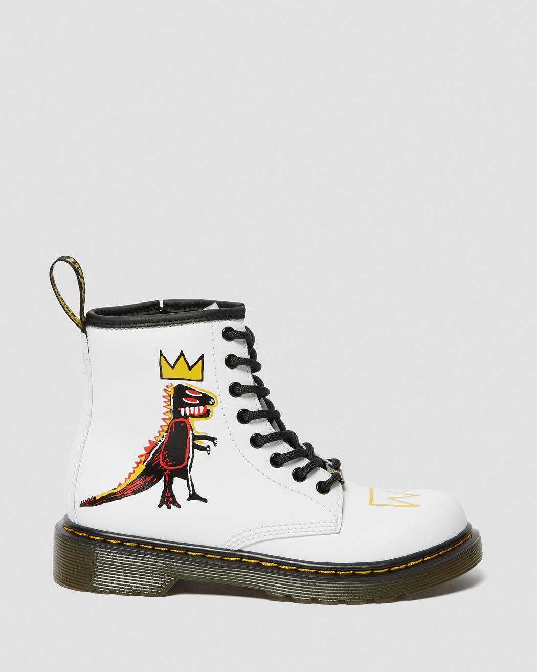 Schoenen Meisjesschoenen Laarzen Dr Martens amfibieënkind Jean Michel Basquiat limited edition witte draak EU 34 