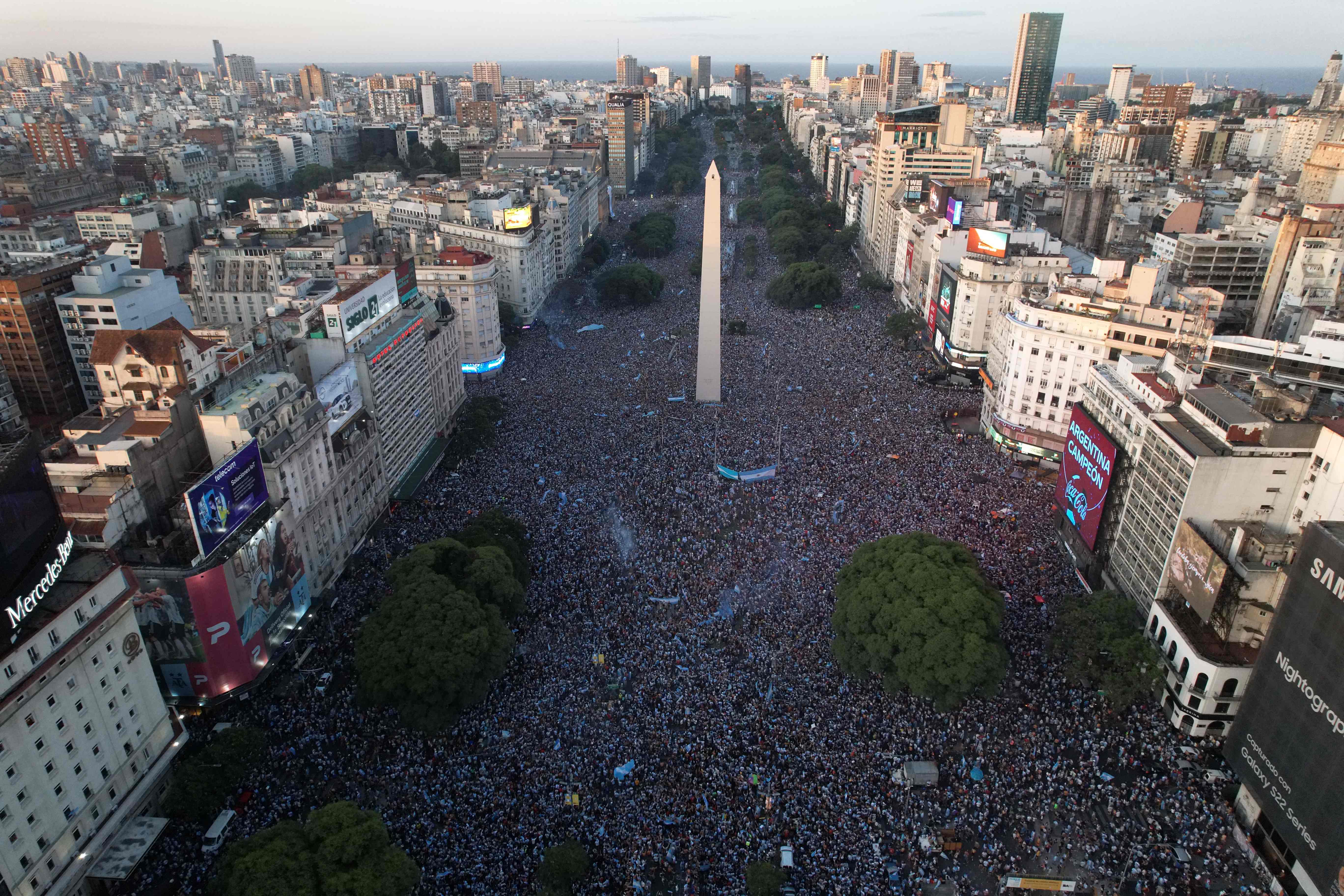 Millions of Argentina fans across the world celebrate World Cup