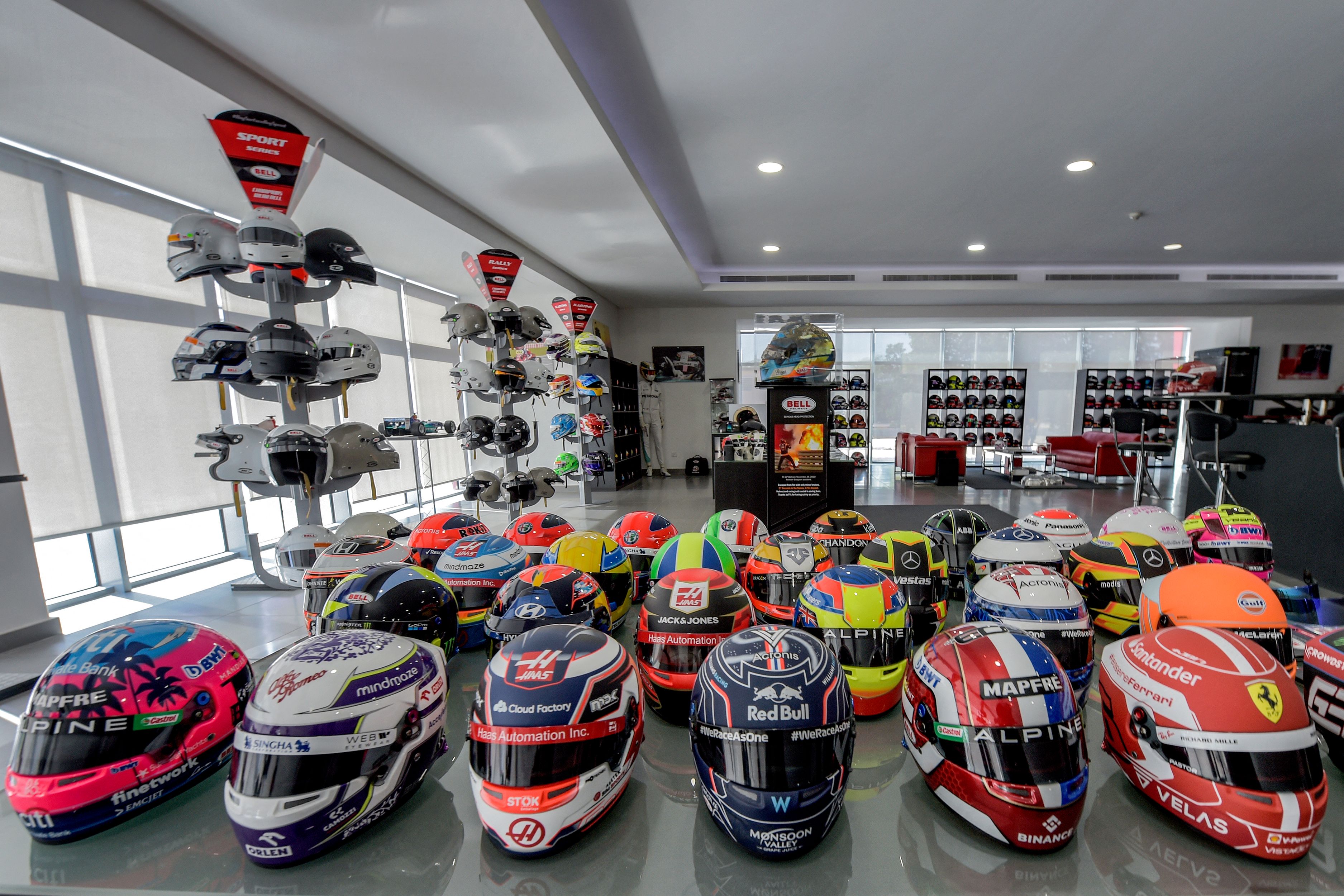 F1 store helmet collection