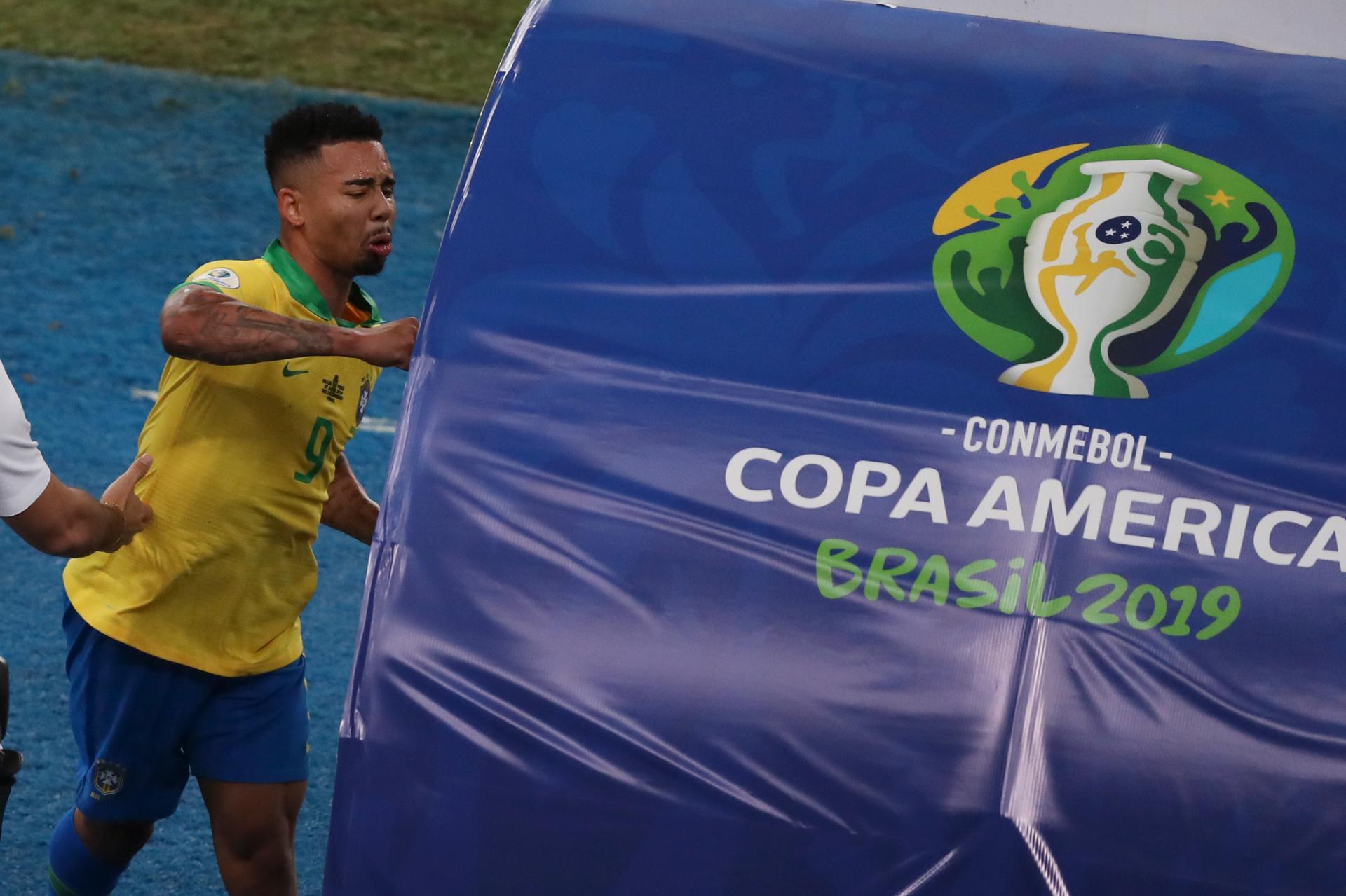 Gabriel Jesus Meltdown Brazil Striker Attacks Var Monitor After Copa America Final Red Card