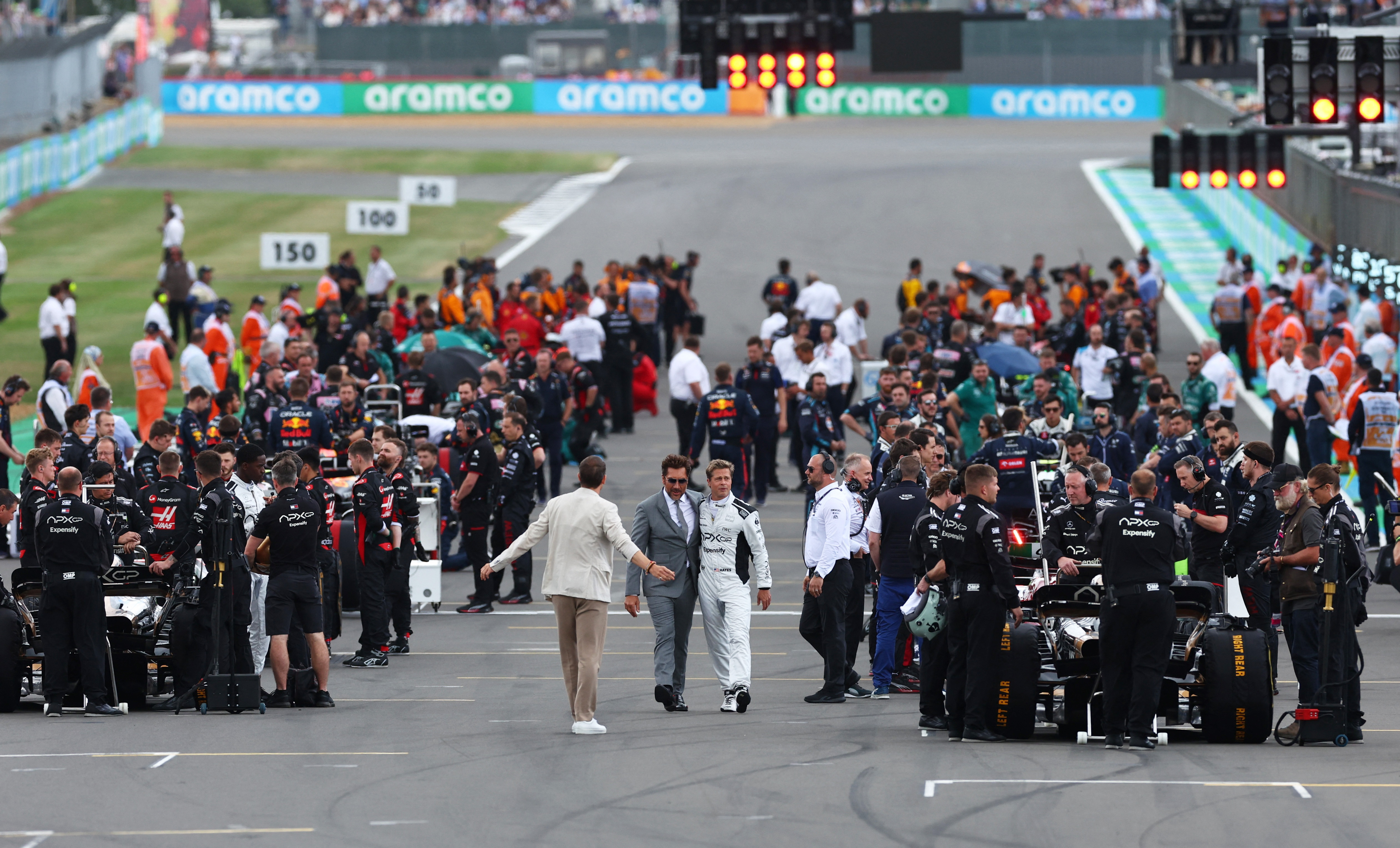 Brad Pitt in Silverstone pit lane as F1 gears up for Hollywood