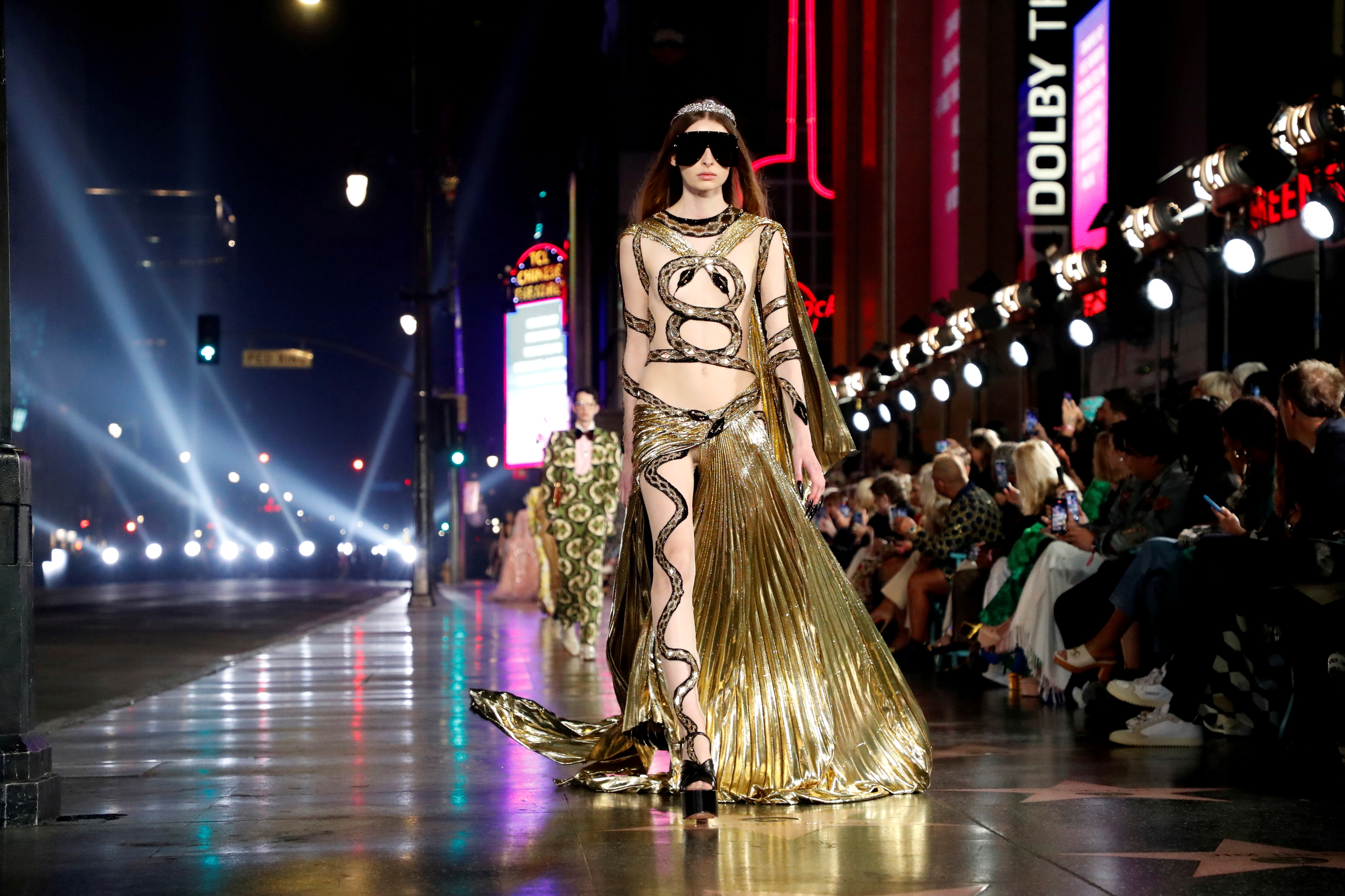 Gucci's fashion show shuts down Hollywood Boulevard with star