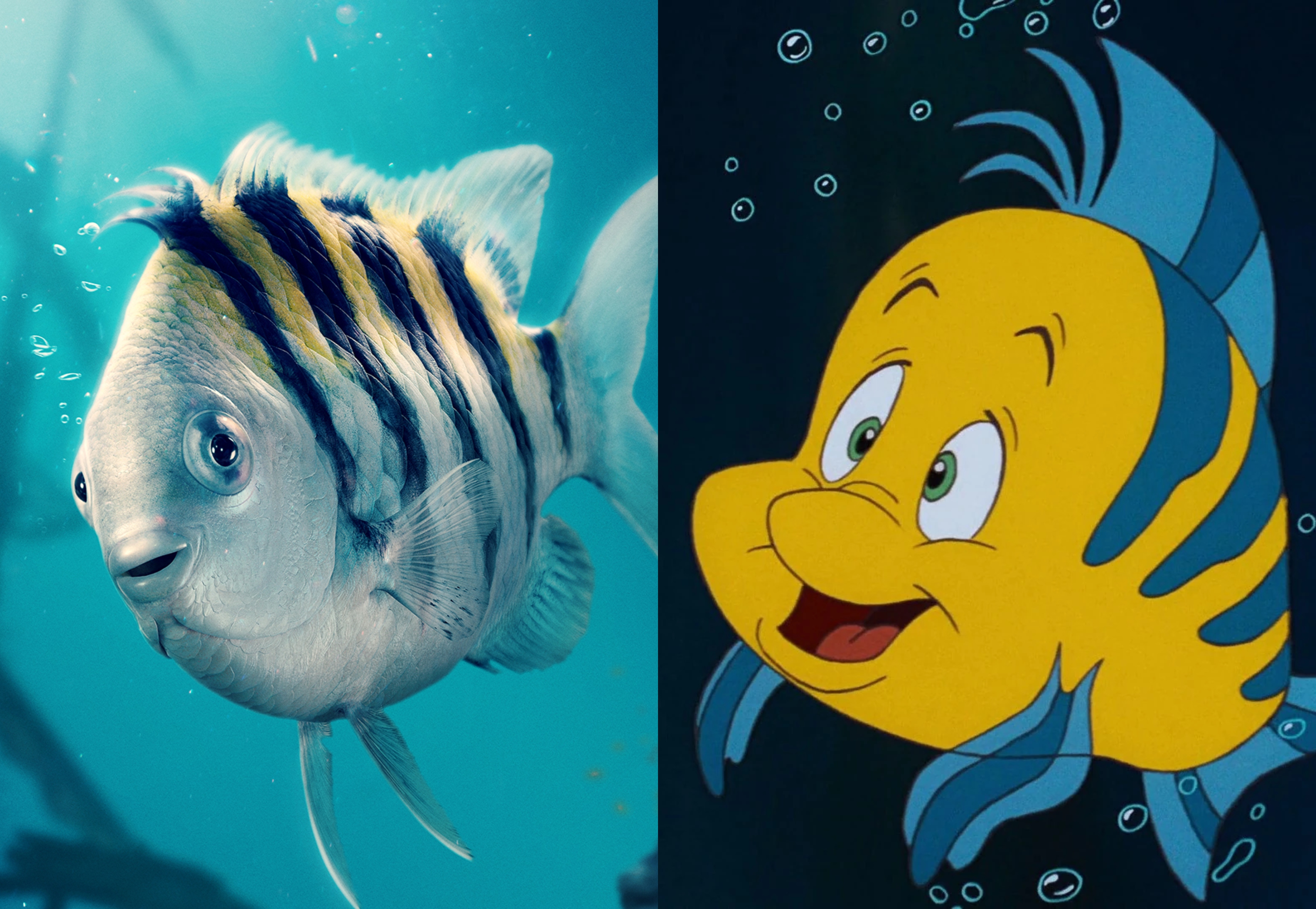 The Little Mermaid characters then and now — how do live-action