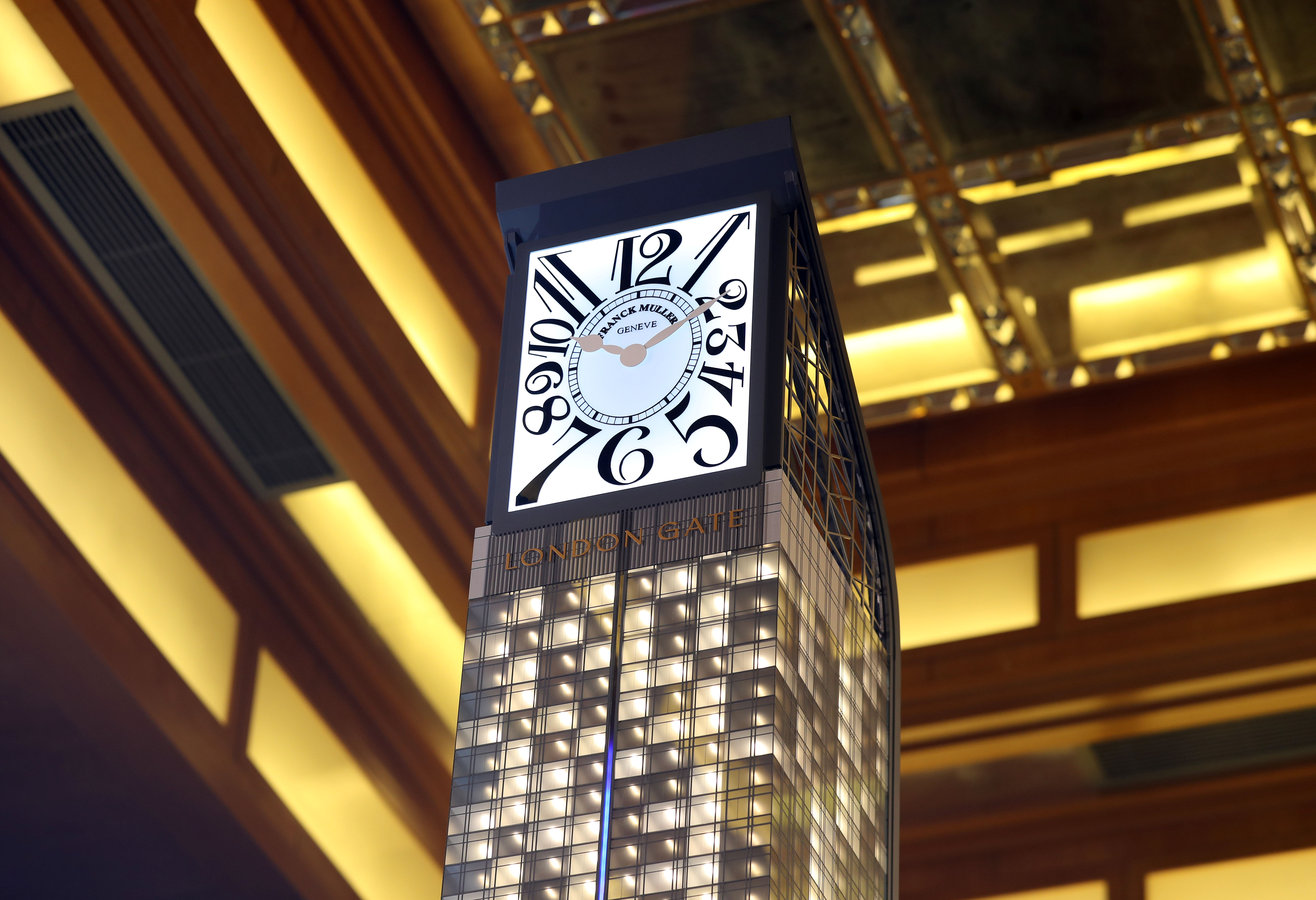 Franck Muller tower Dubai skyscraper crowned with giant clock