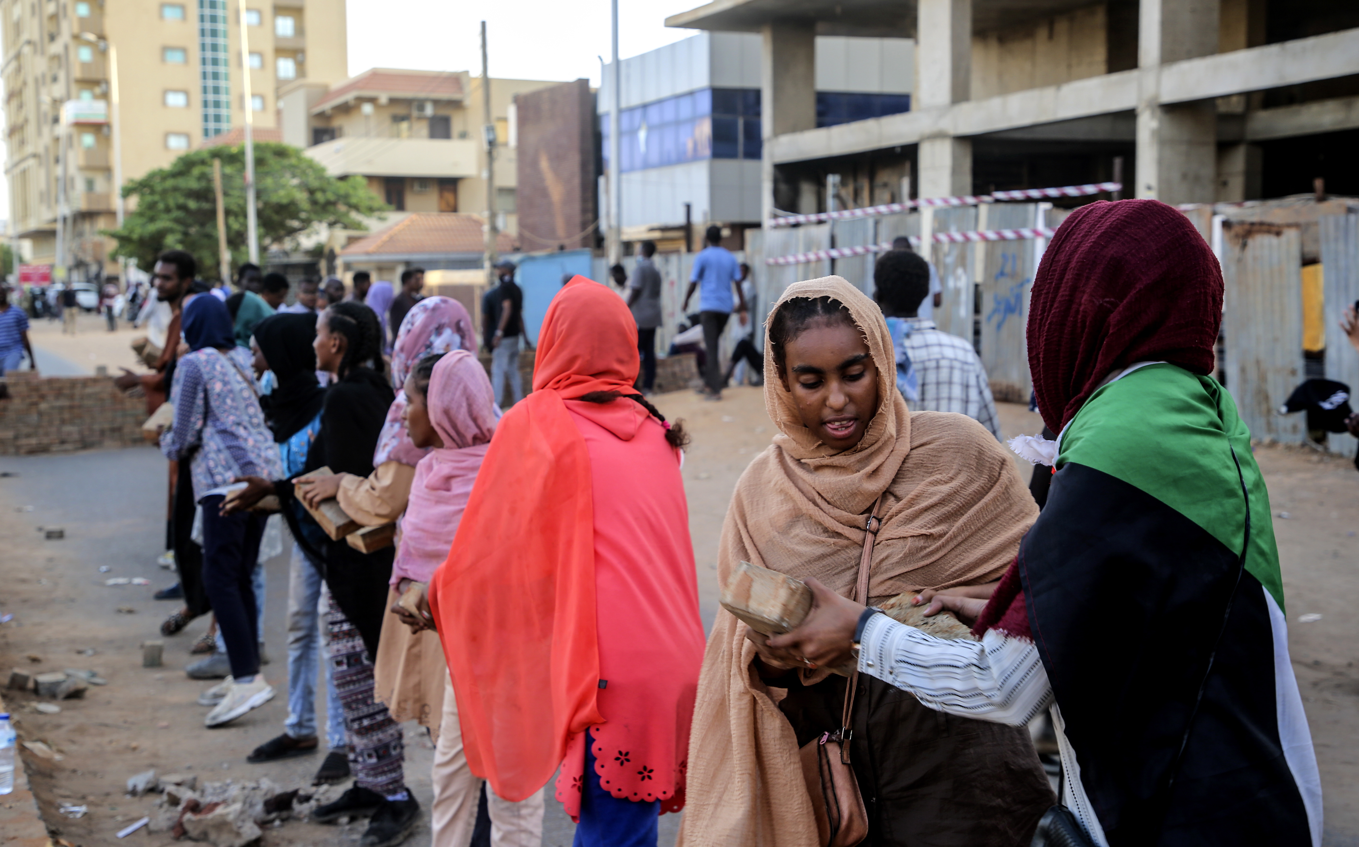 Sudanese women during anti-coup protests as a part of nationwide demonstrations against the military takeover of the government on October 25, in the capital Khartoum. EPA