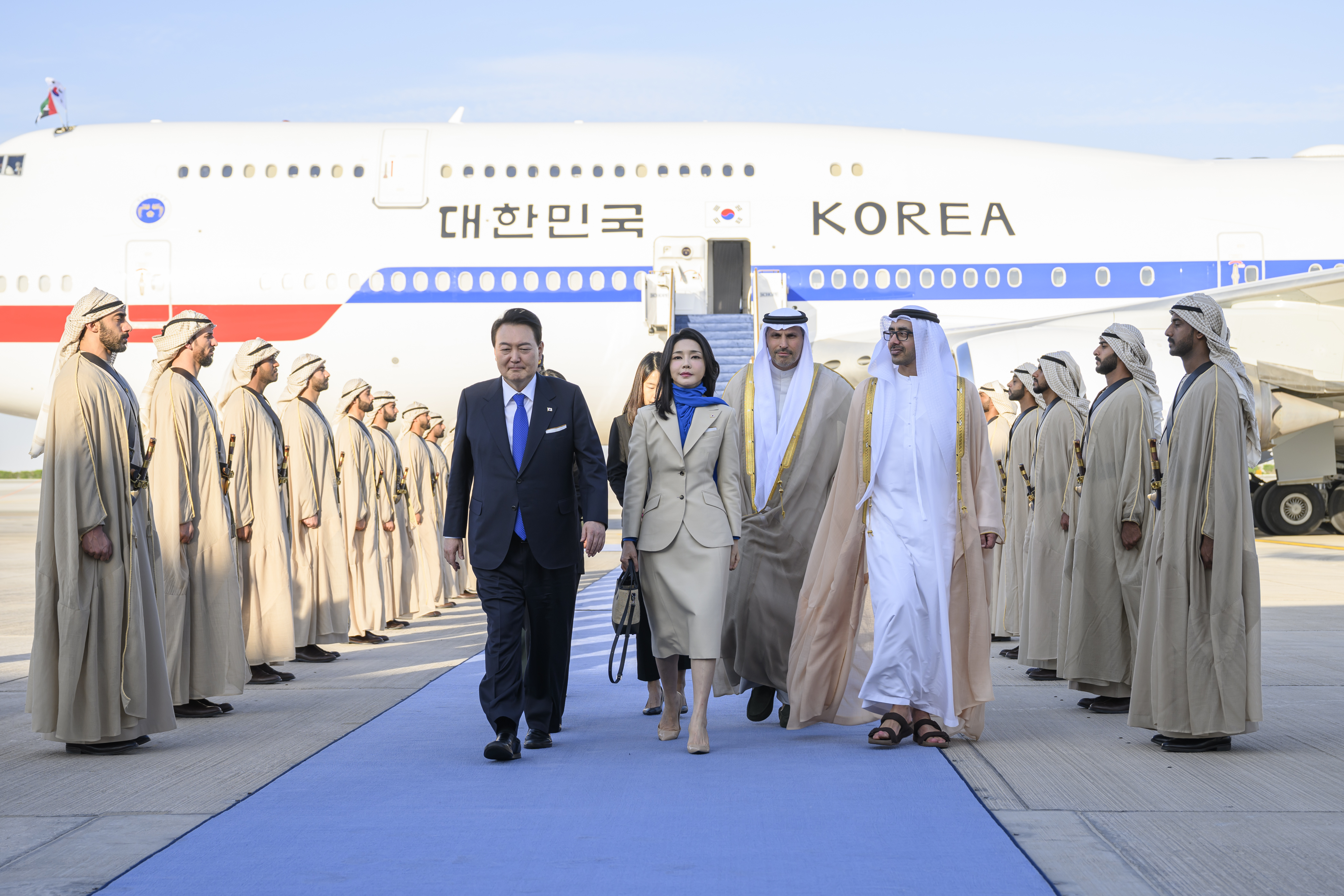 23rd May, 2023. First lady to promote Visit Korea Year campaign First lady  Kim Keon Hee (R) poses for a photo with Lee Boo-jin, head of Hotel Shilla  and chairperson of the