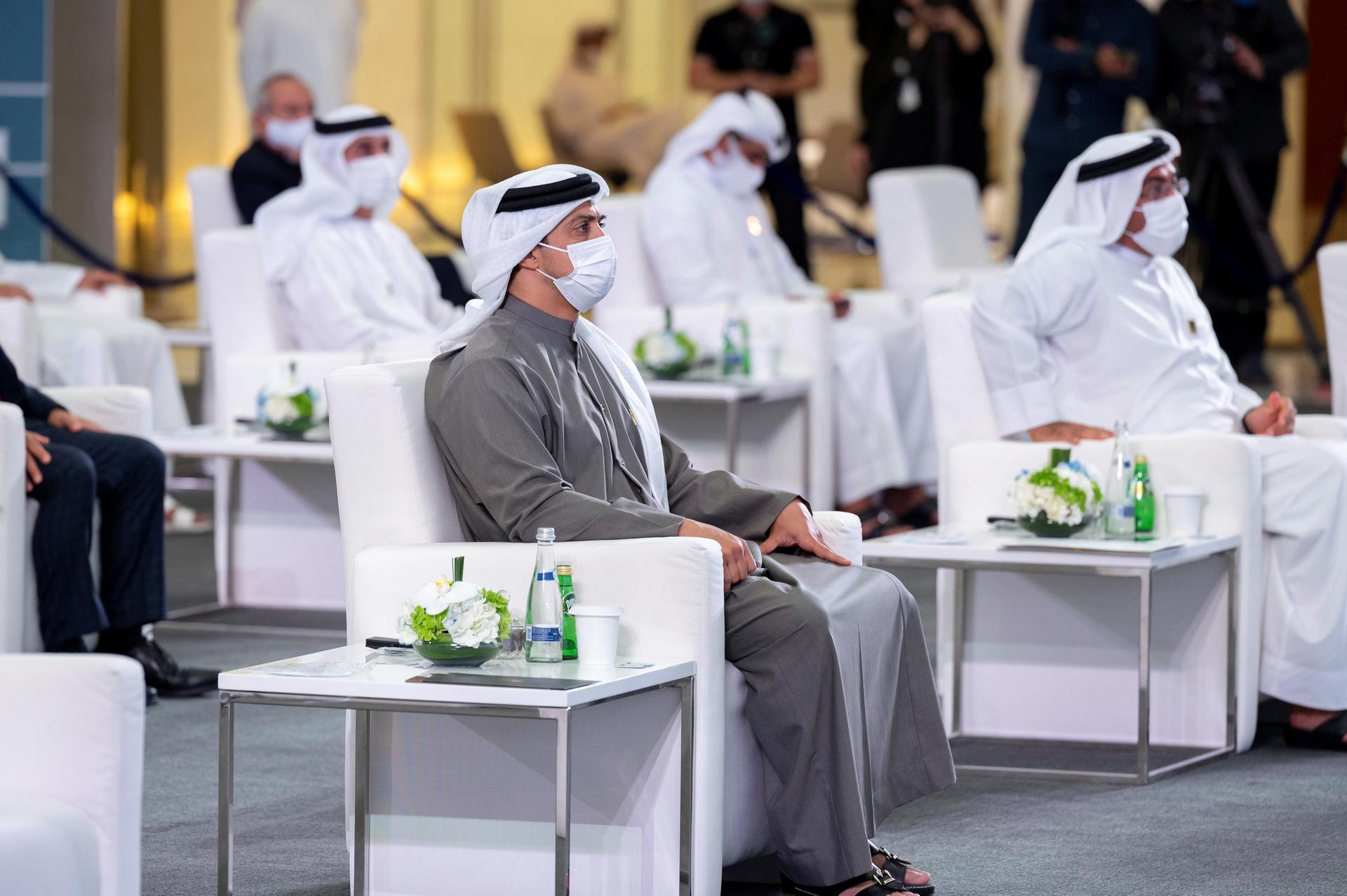 In a tweet after the event, Sheikh Mansour said the trading of Murban crude futures would enhance the UAE's global competitiveness. Image: MOPA