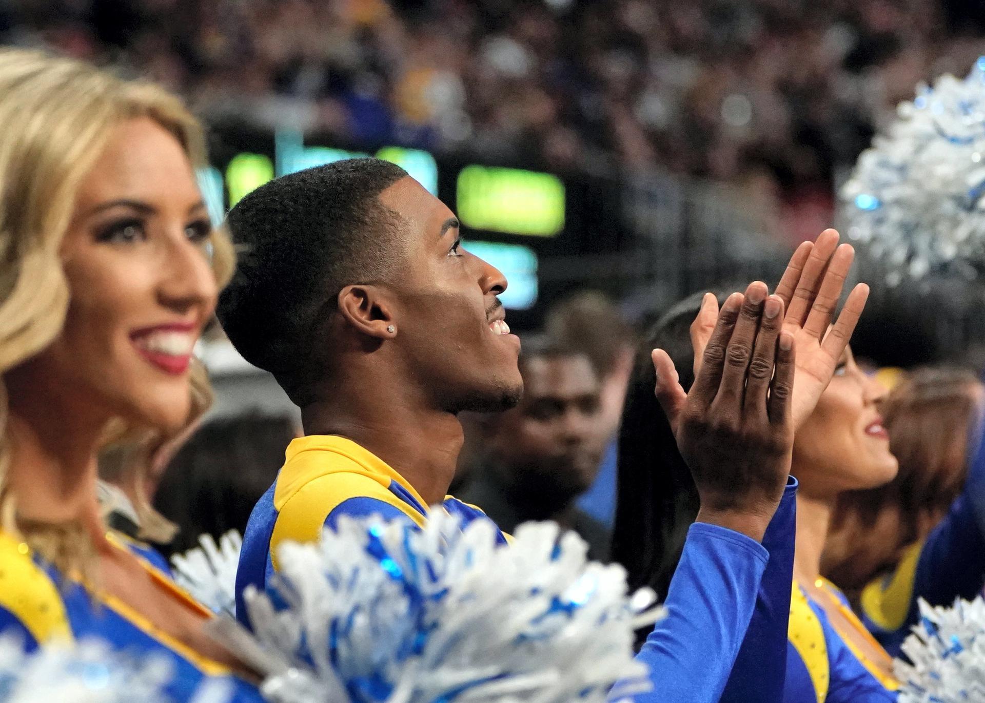 Los Angeles Rams' male cheerleaders make Super Bowl history - in pictures