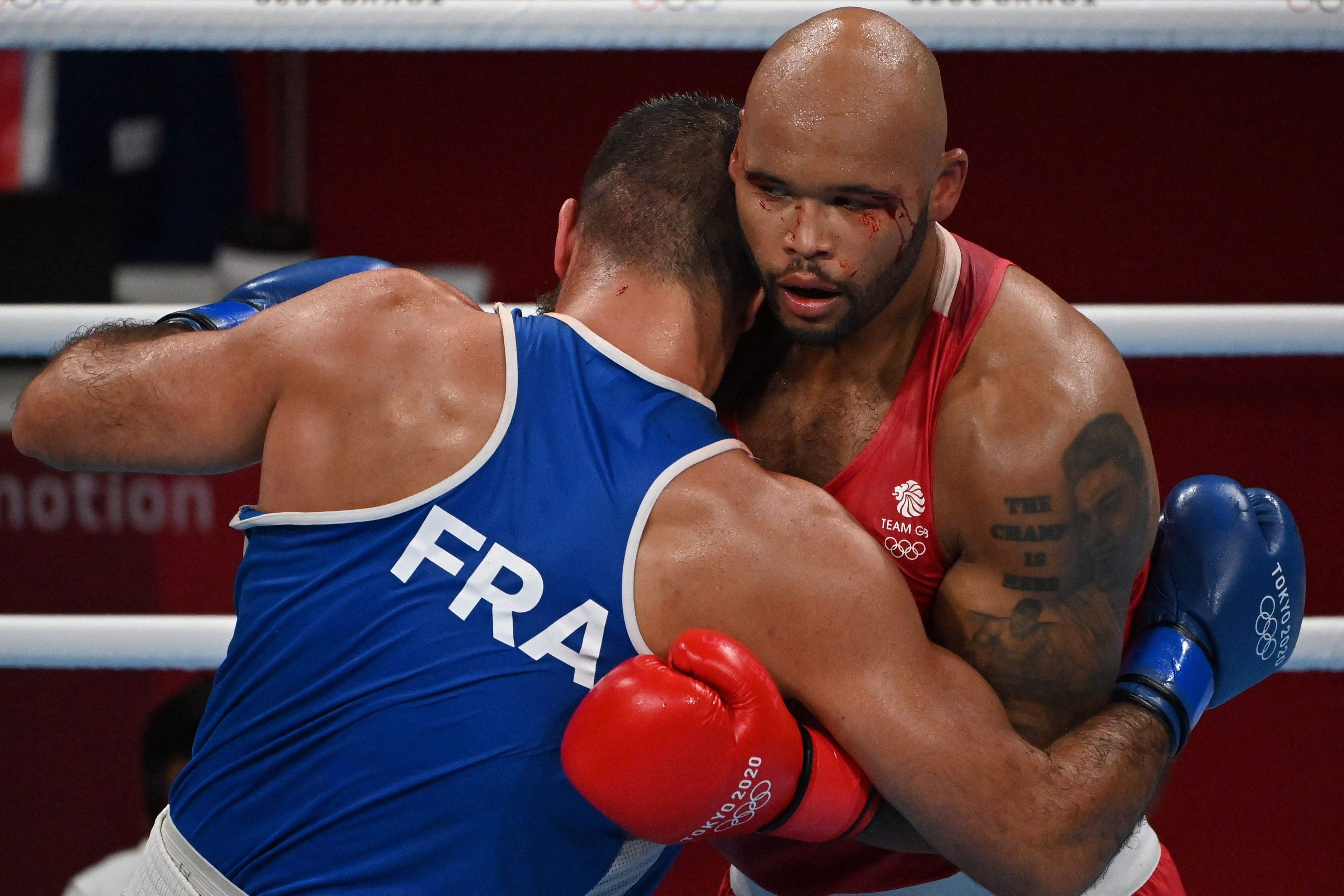 Mourad Aliev of Team France reacts after losing by