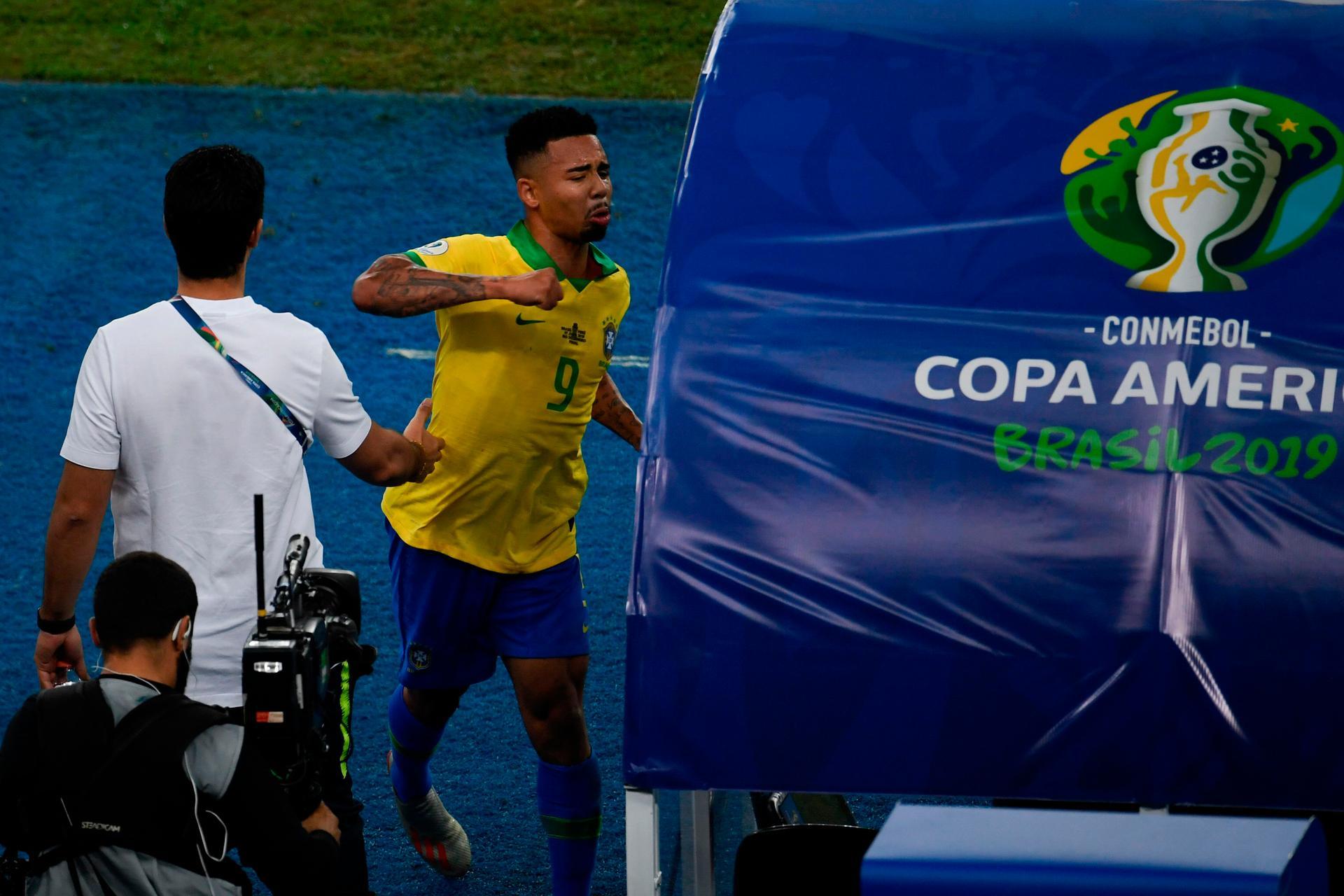 Gabriel Jesus Meltdown Brazil Striker Attacks Var Monitor After Copa America Final Red Card