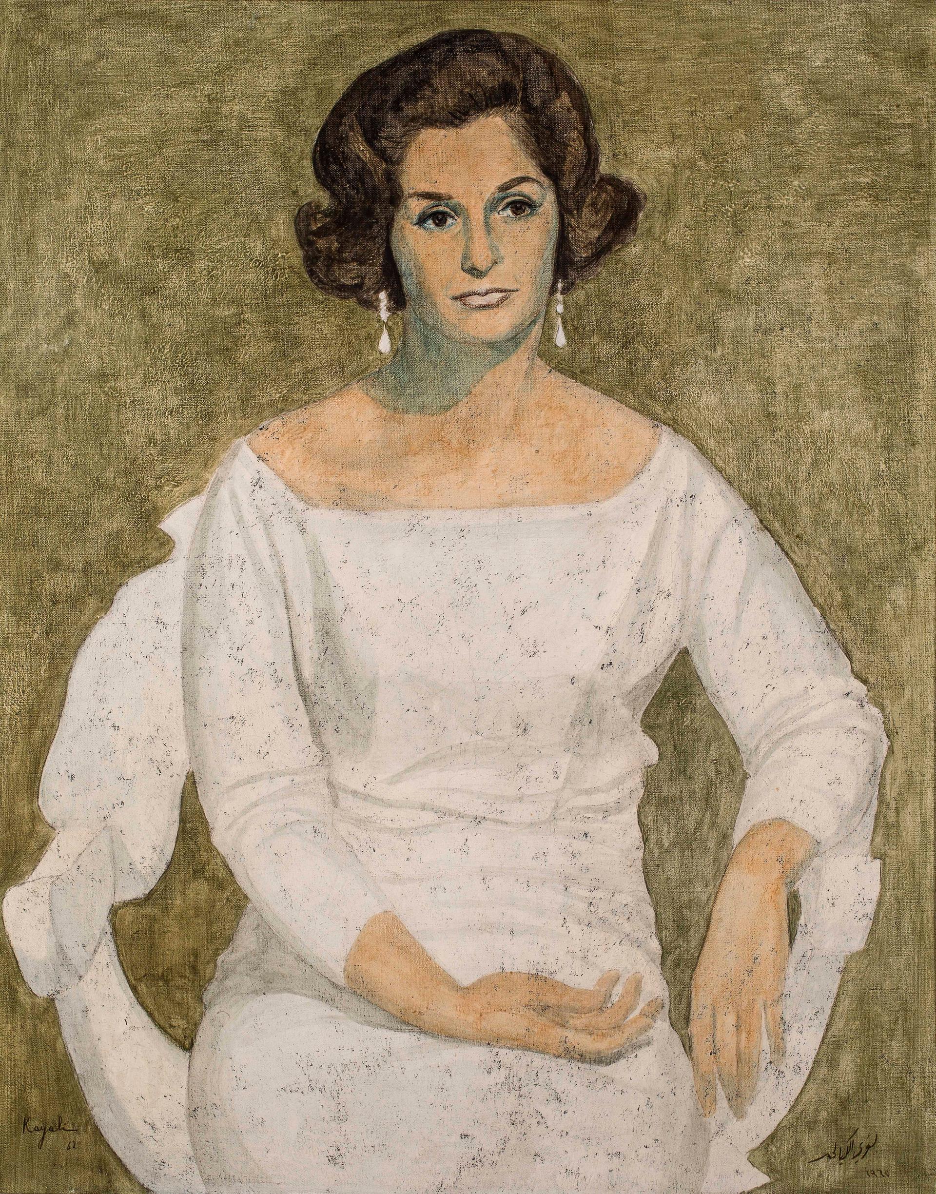 Louay Kayyali’s (Syrian,1934-1978) Portrait of Umayma Hussein Ibish painted in 1962, which sold for £47,500 (Dh222,157). The painting was part of the curated section entitled “Accademia di Belle Arti di Roma” which shed light on the fact that many Middle Eastern artists studied in Rome during the 1960s and 1970s and their artistic styles evolved to a dialogue between Western and Eastern culture.