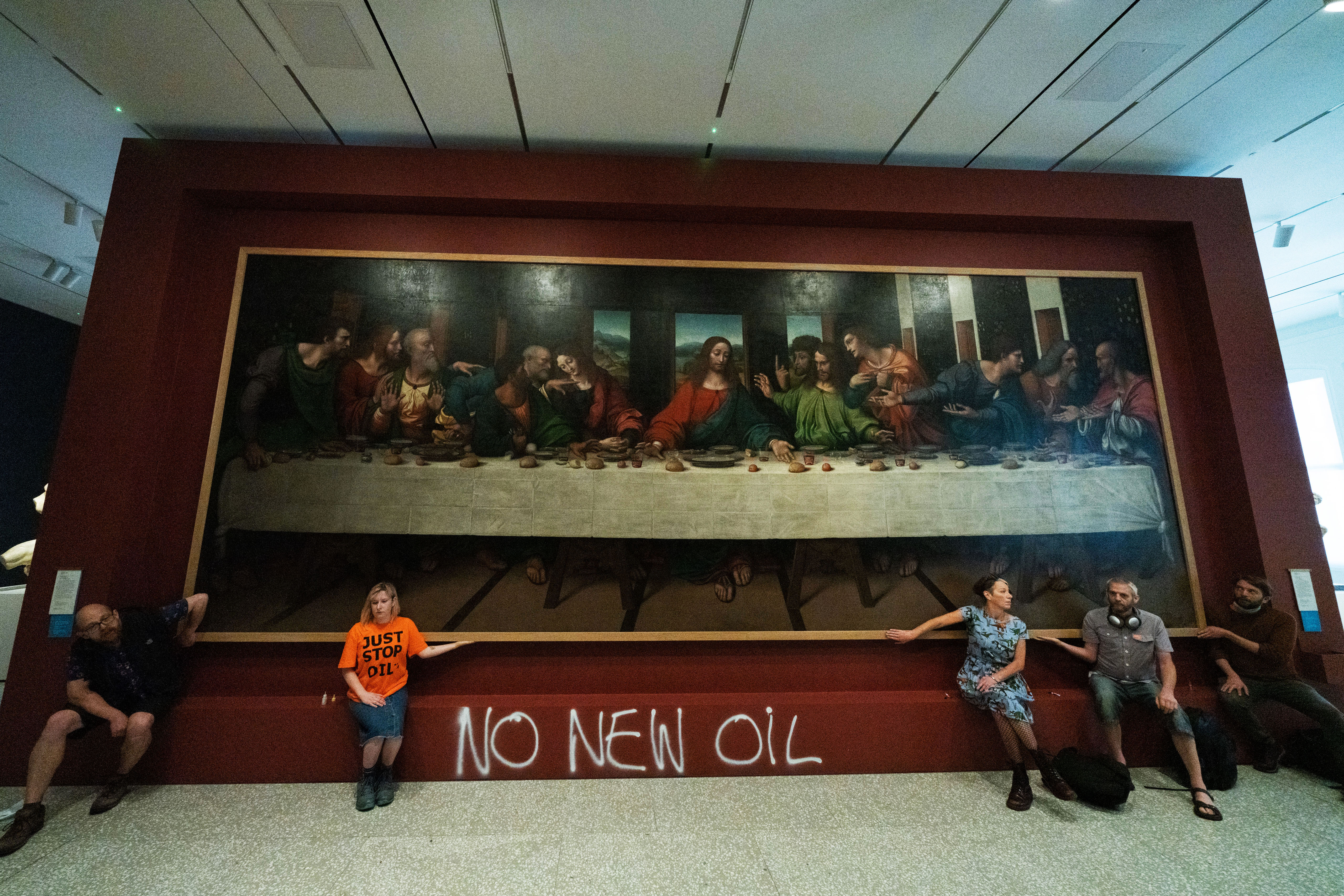 Climate Change Activists Glue Themselves to Priceless Botticelli Painting