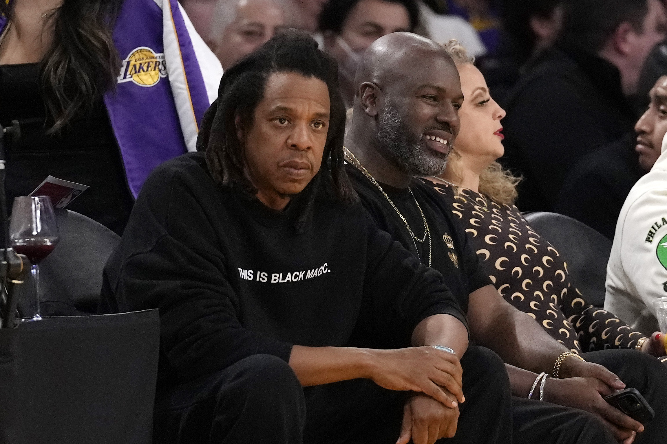 Jay Z attends the Oklahoma City Thunder game against the Los