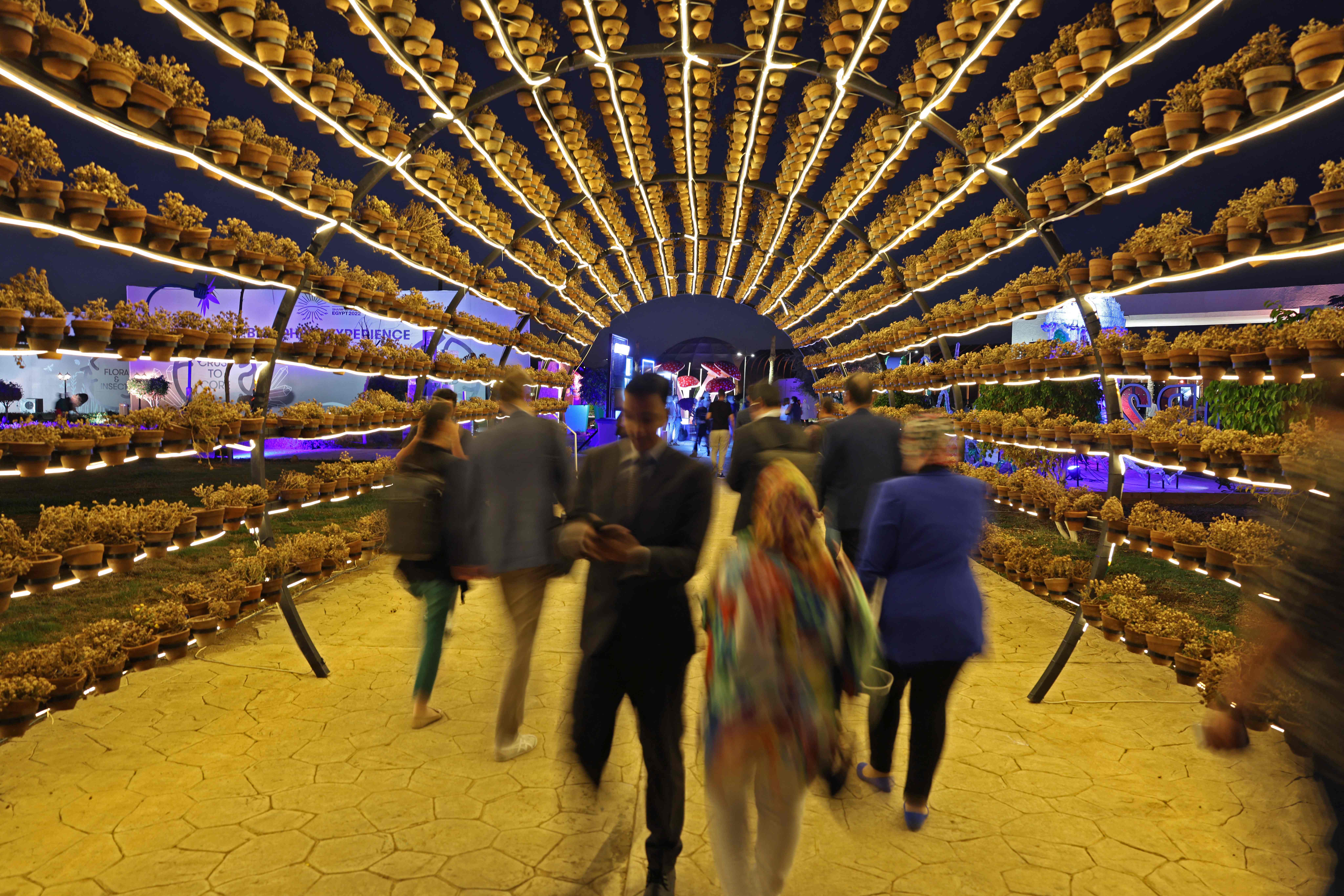 Visitors at the Sharm El Sheikh International Convention Centre. AFP