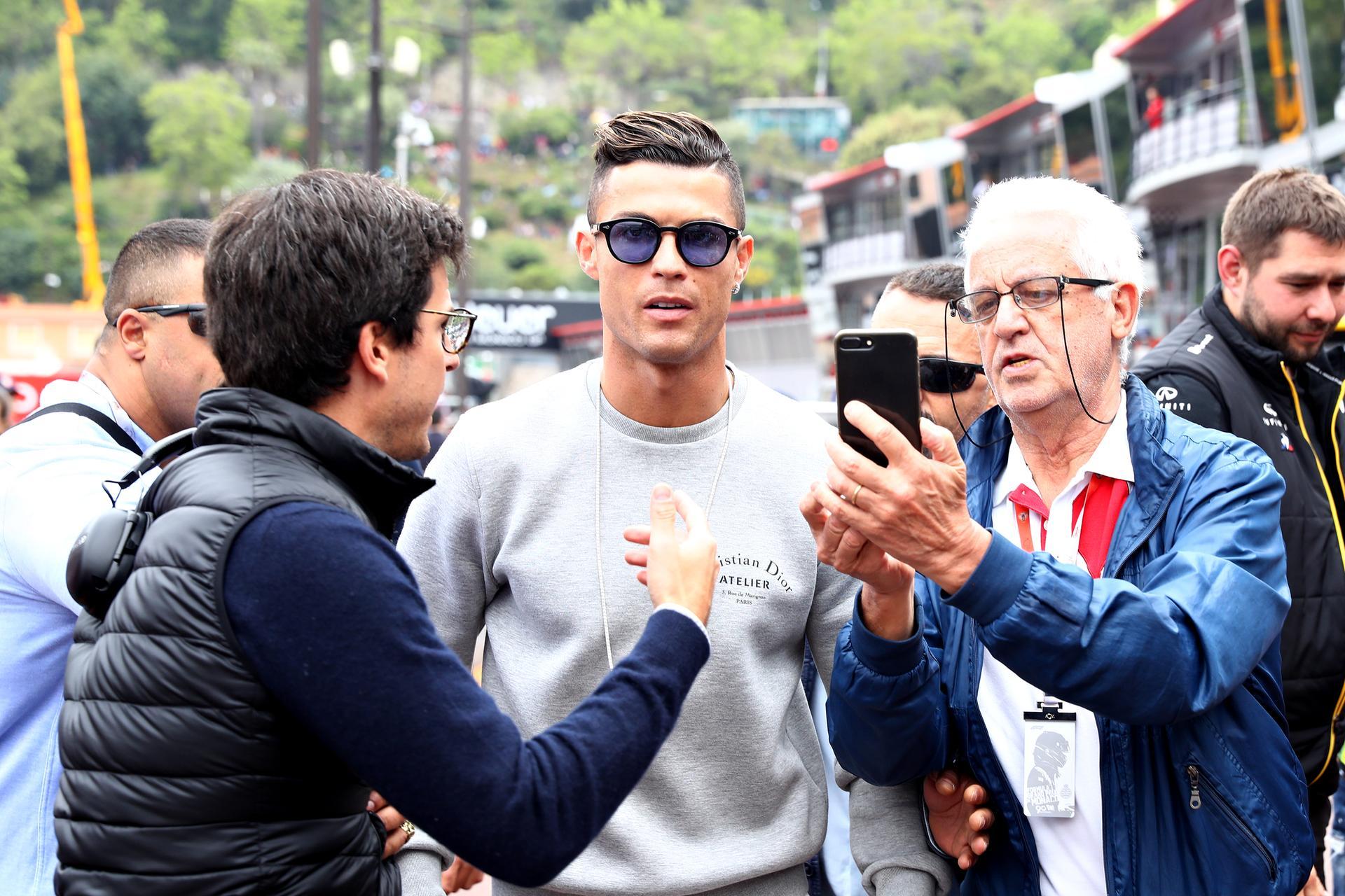 Cristiano Ronaldo greets Lewis Hamilton as Juventus star visits Monaco  ahead of the Grand Prix