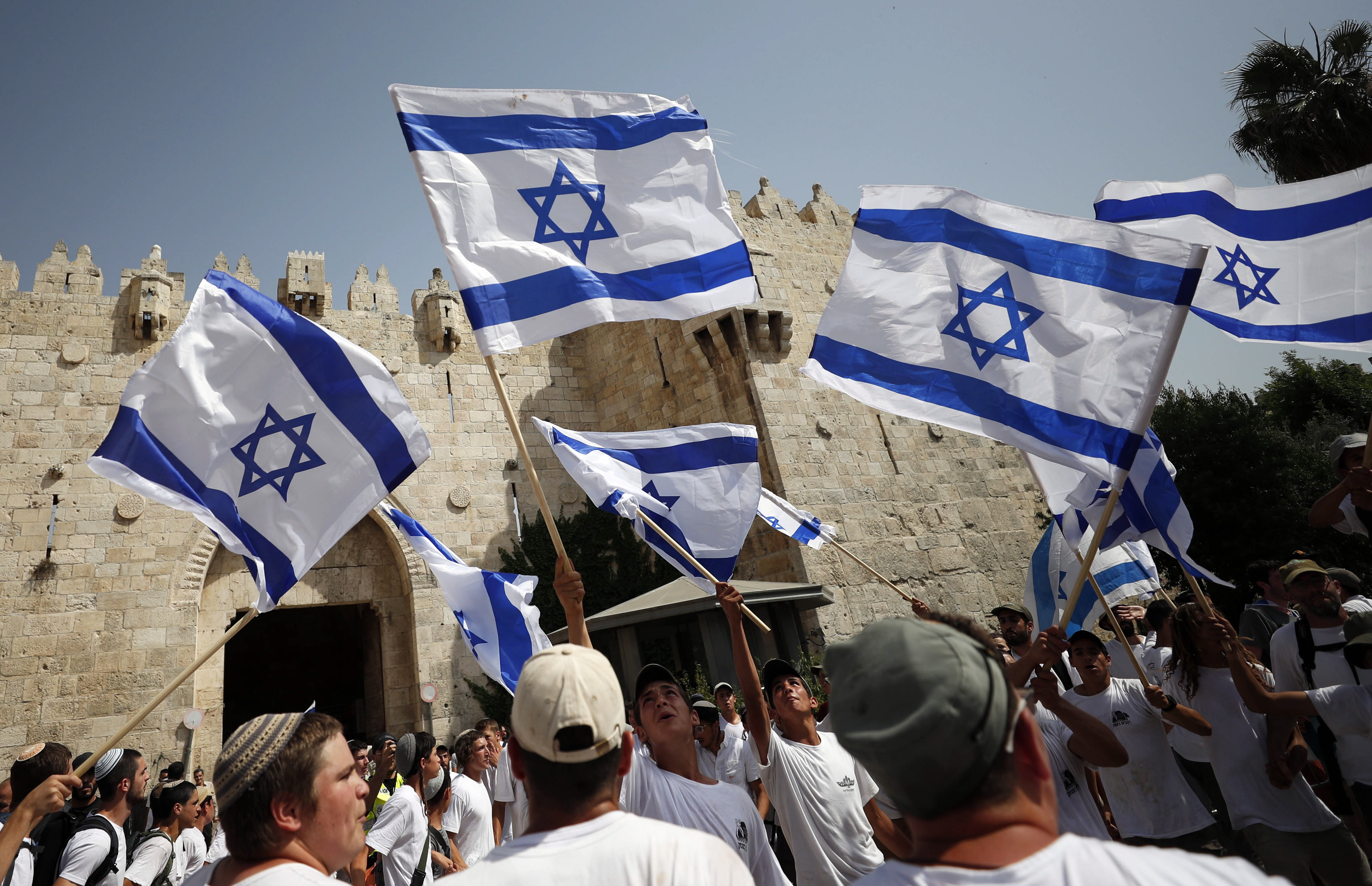 Large numbers of Israeli police were on hand in the Old city of Jerusalem, as the threat of violence lingered. EPA