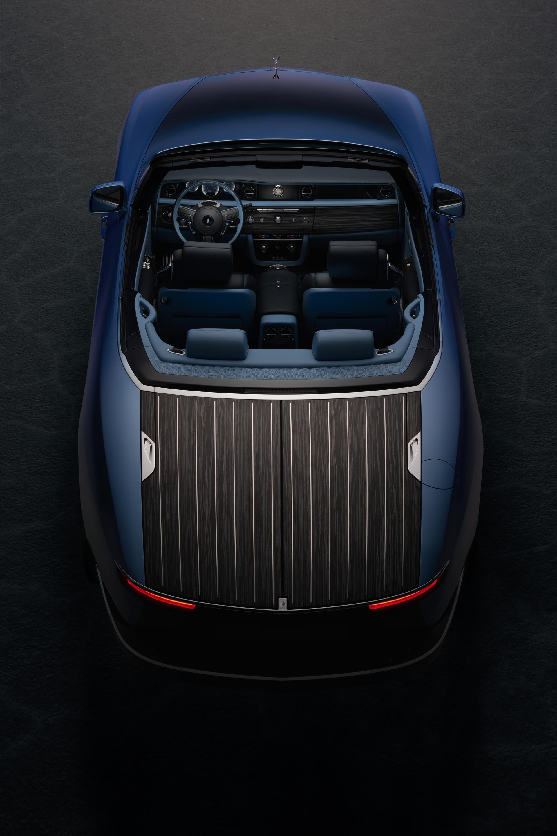 one-off rolls-royce boat tail coupé sets new voyage of hand