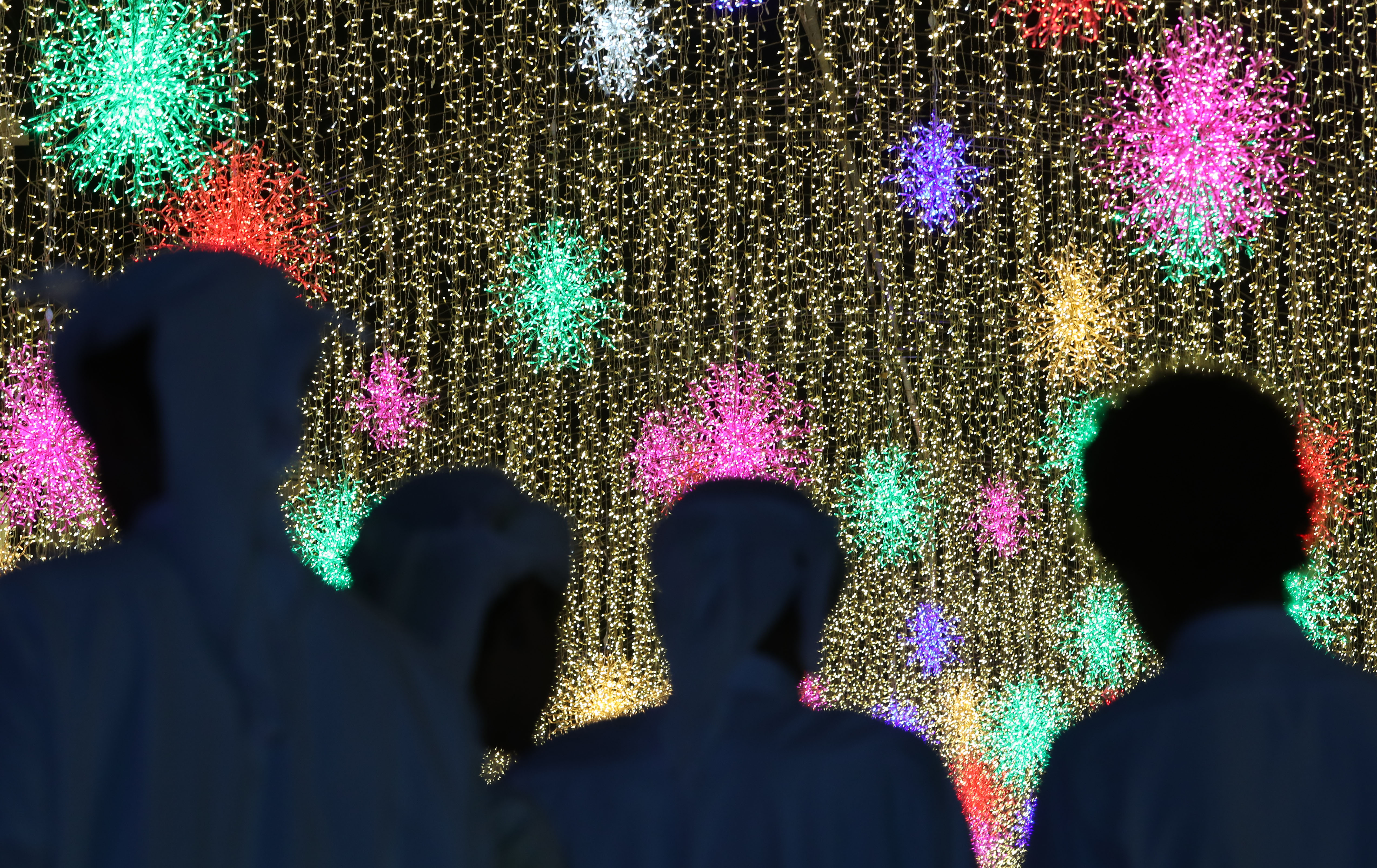 Visitors enjoy the opening day of the Sheikh Zayed Festival in Al Wathba, Abu Dhabi. Chris Whiteoak / The National