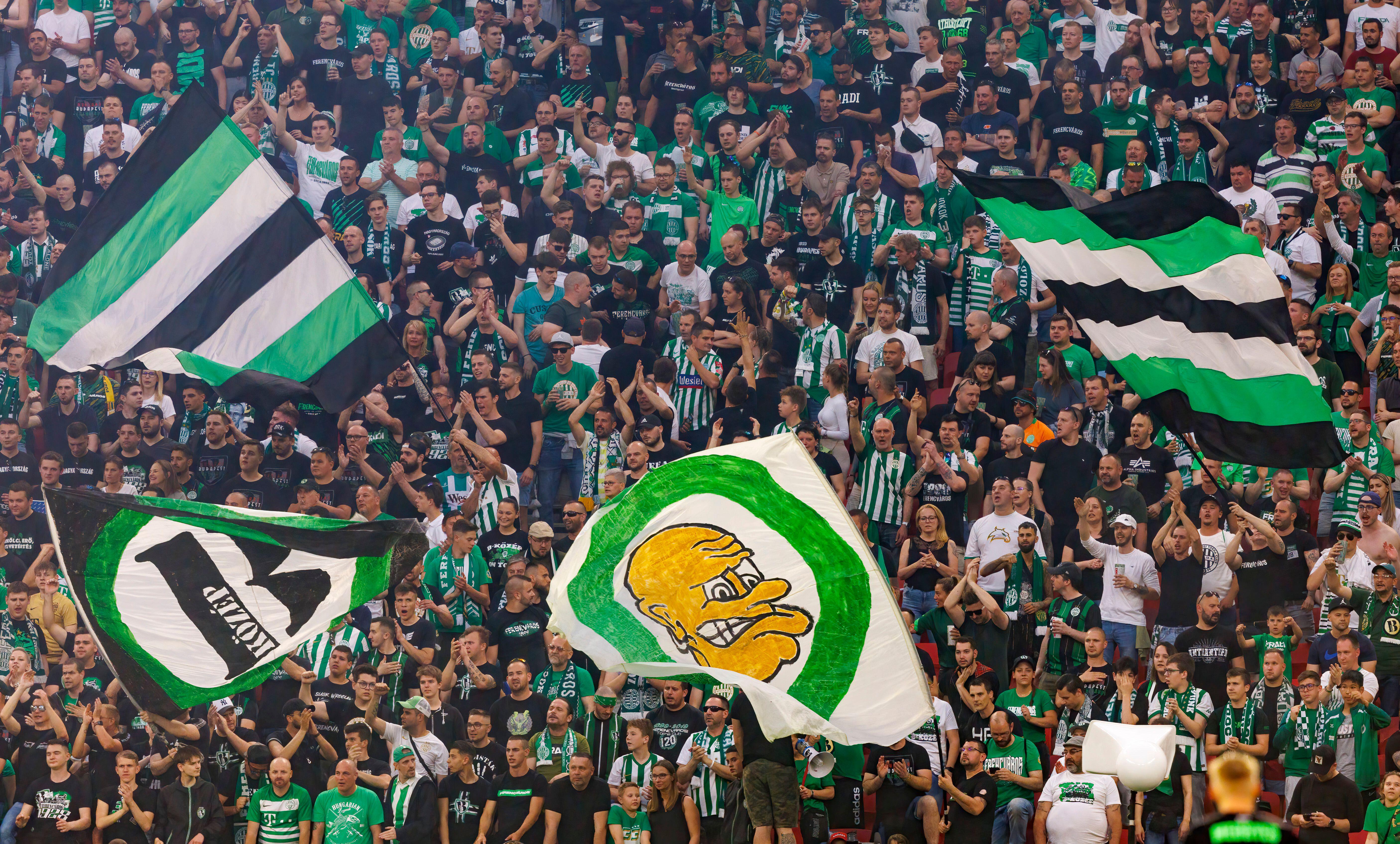 BUDAPEST, HUNGARY - JUNE 20: Ultras of Ferencvarosi TC (as known