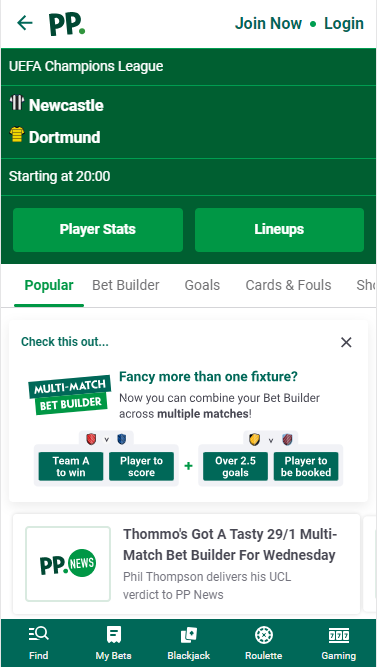 Football Multi-Match Bet Builder Betting & Odds - Paddy Power