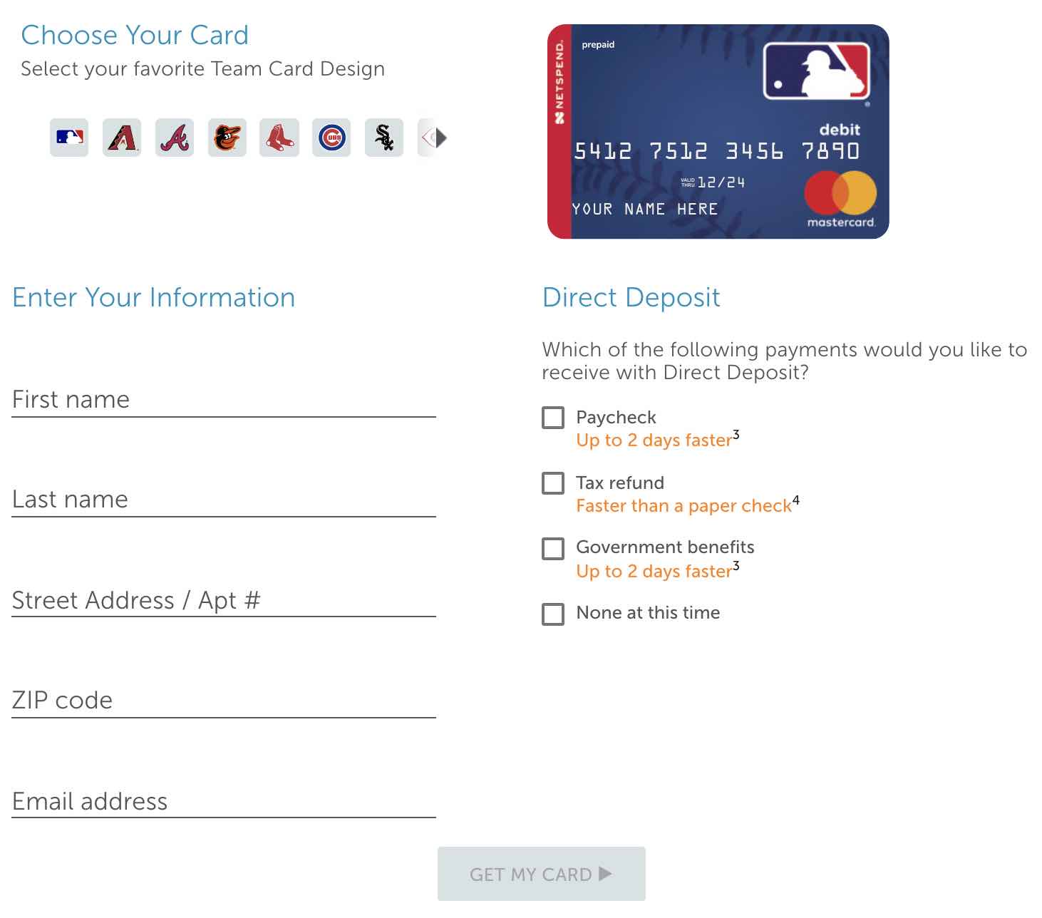 MLB The Show Prepaid Mastercard
