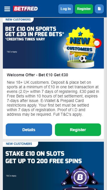 Betfred new deals customer promo code